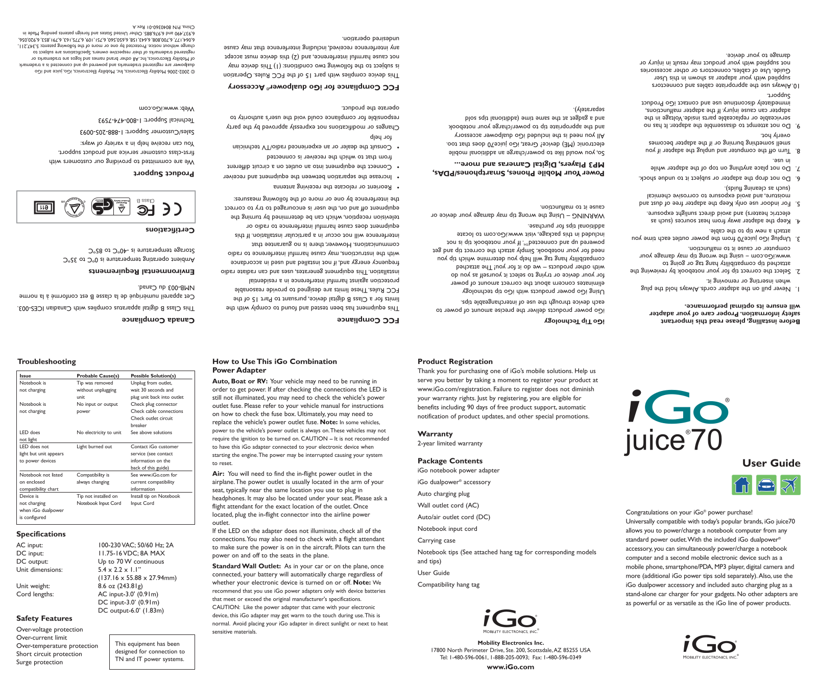 I-go JUICE 70 User Manual