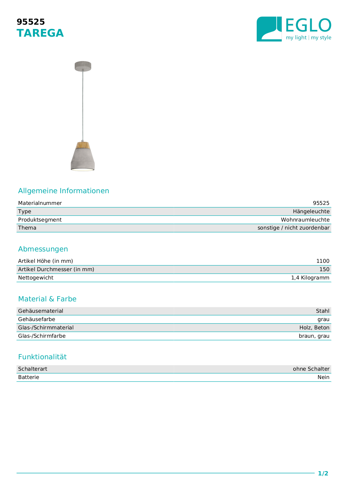 Eglo 95525 Service Manual