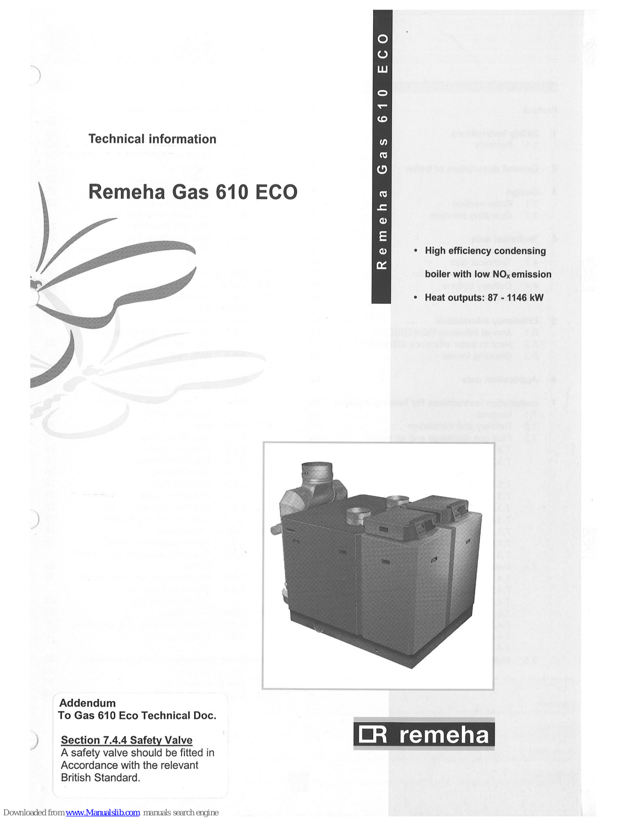 REMEHA Gas 610 ECO Technical Information