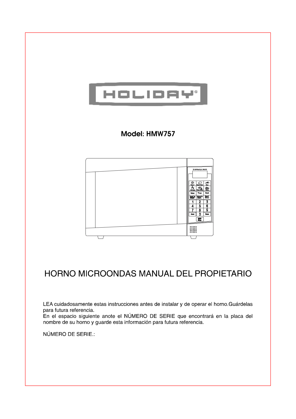 CURTIS HMW757 User Manual