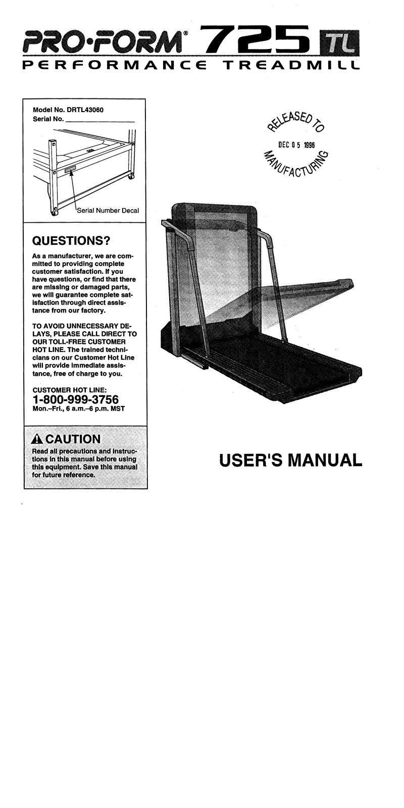 ProForm DRTL43060 User Manual