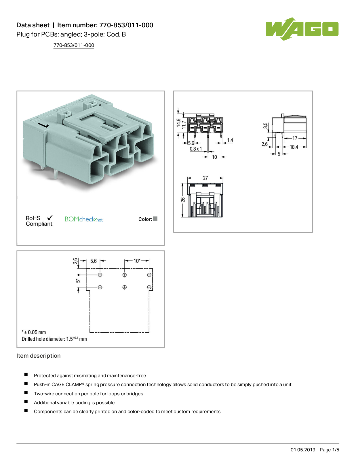 Wago 770-853/011-000 Data Sheet