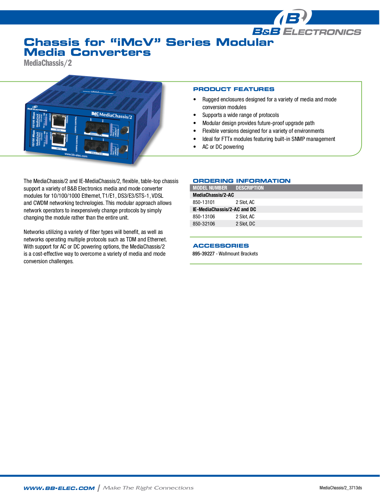 B&B Electronics 850-32106 Datasheet