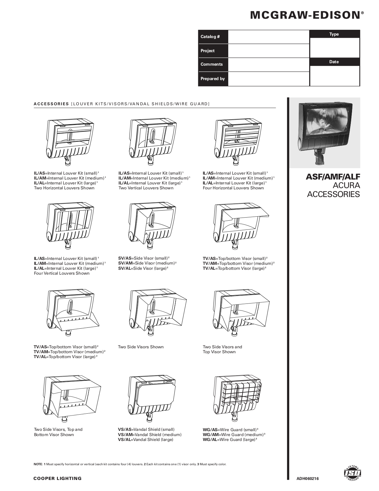 Cooper Lighting Metalux AMF, MCGRAW-EDISON ALF, MCGRAW-EDISON ASF User Manual