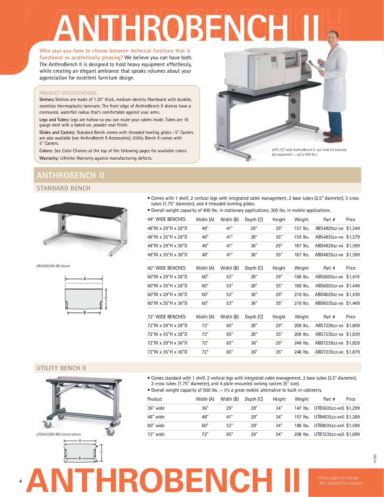 Anthro Utility Bench II Spec Guide