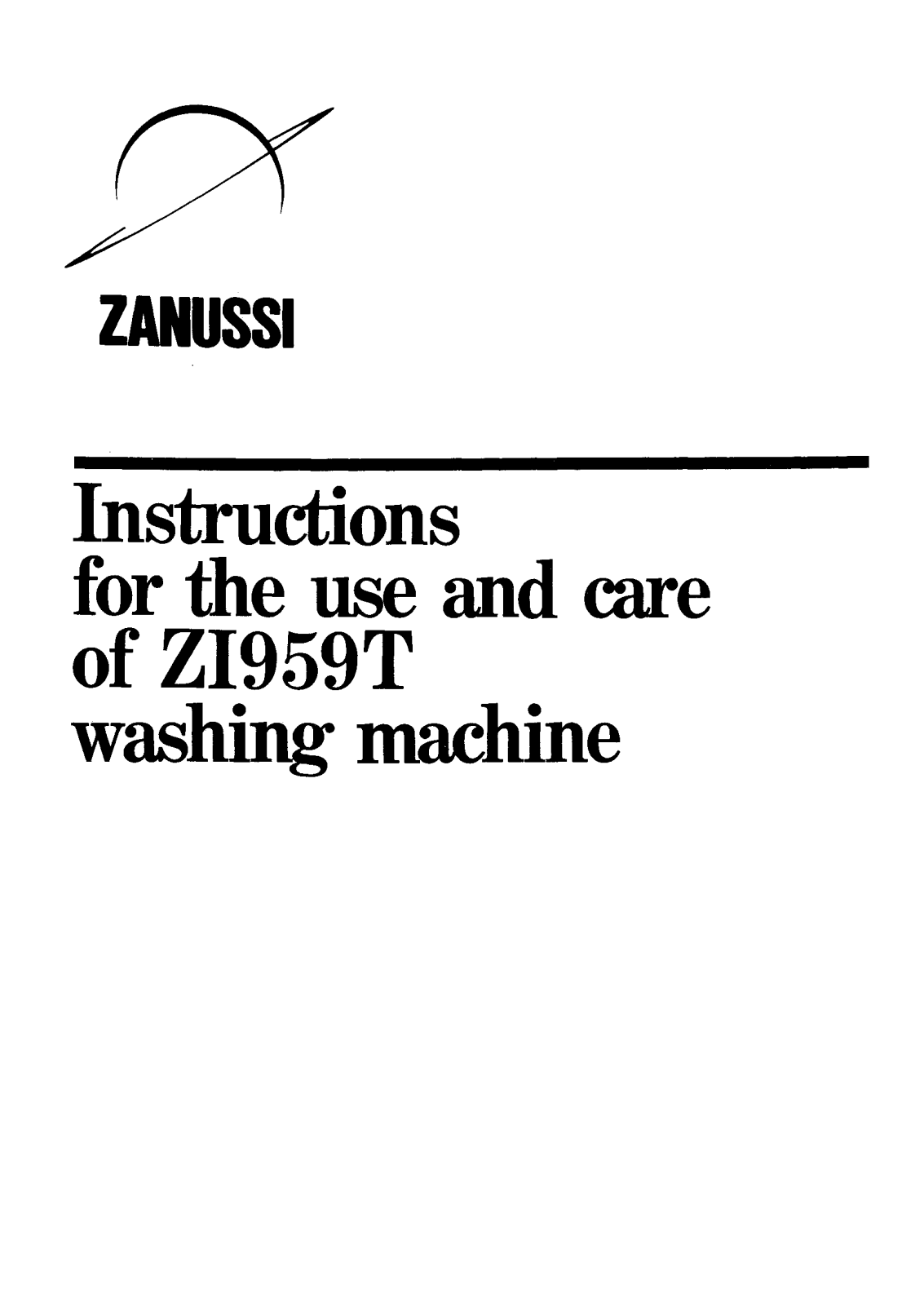 Zanussi ZI959T User Manual