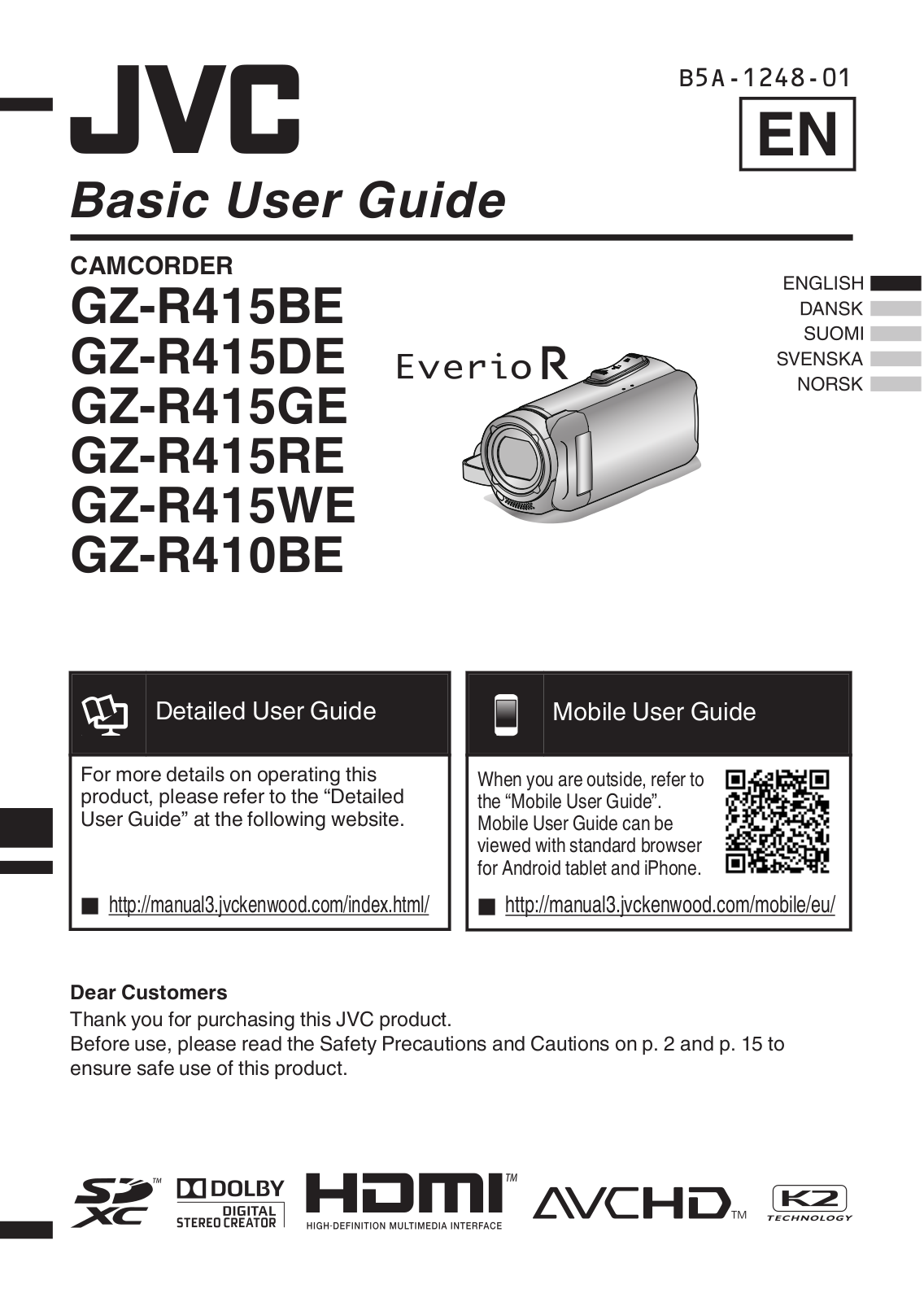 JVC GZ-R410 User Manual