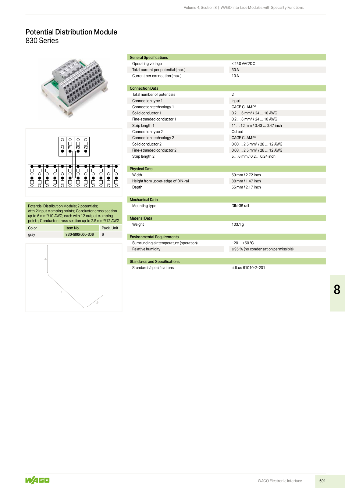 Wago 830 Series Catalog Page