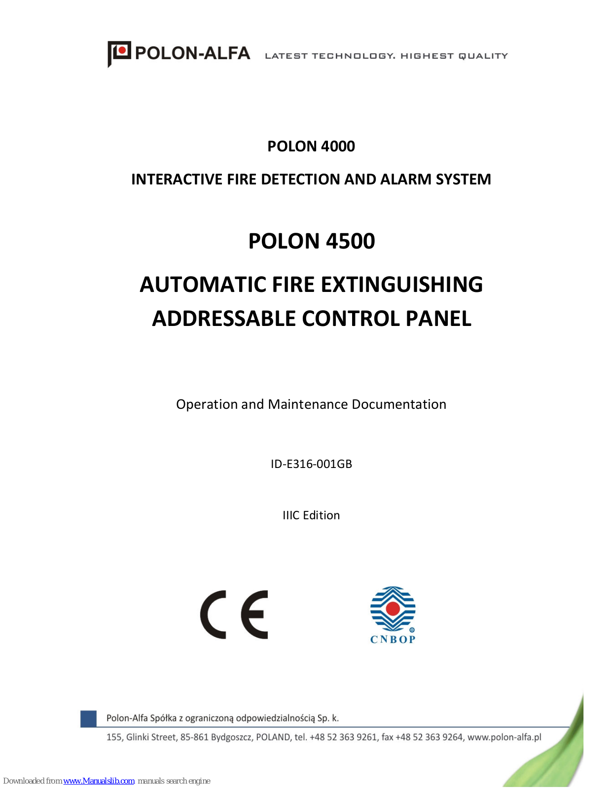 Polon-Alfa 4000, 4500 Operation And Maintenance Documentation