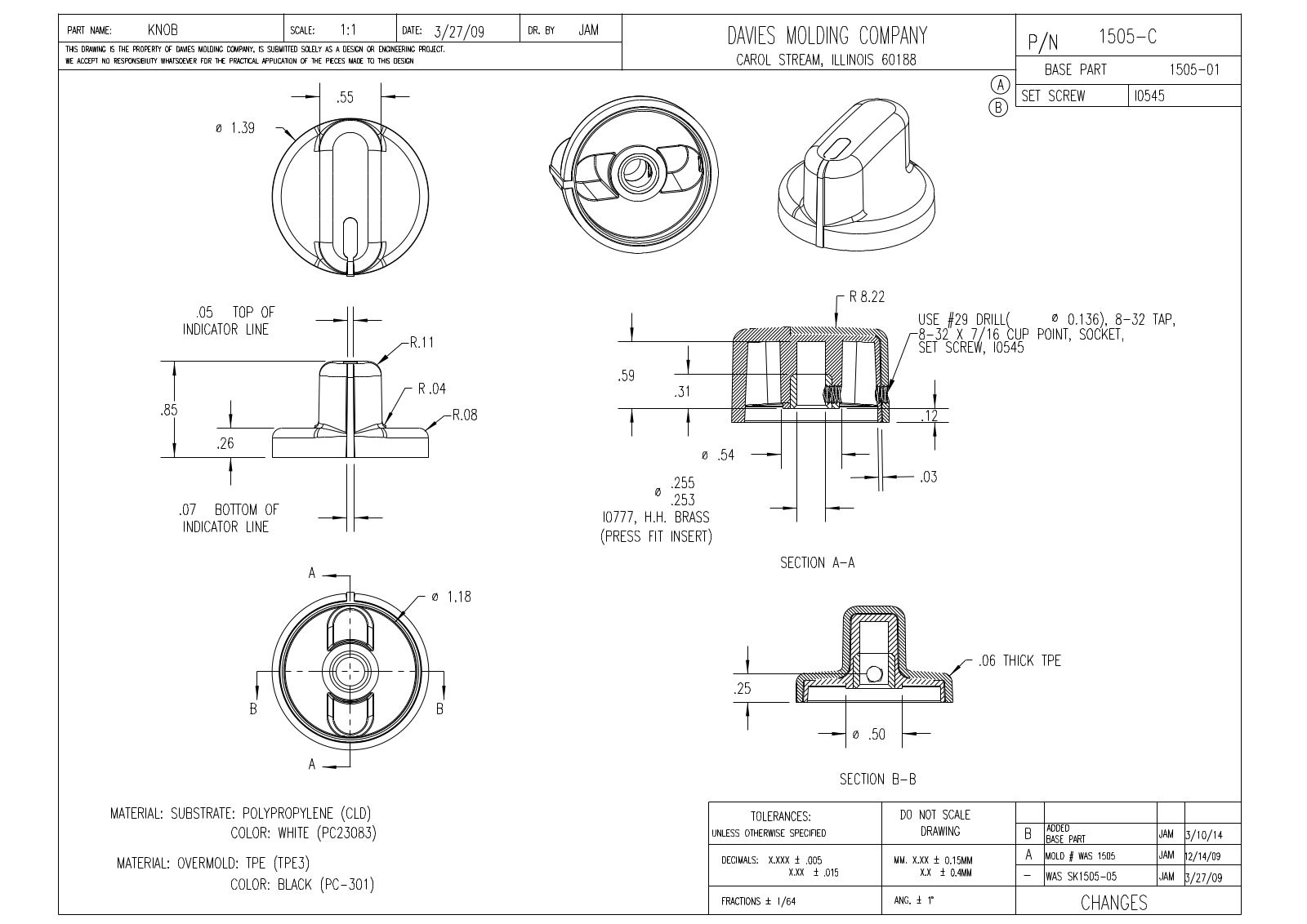 Davies Molding 1505-C Reference Drawing