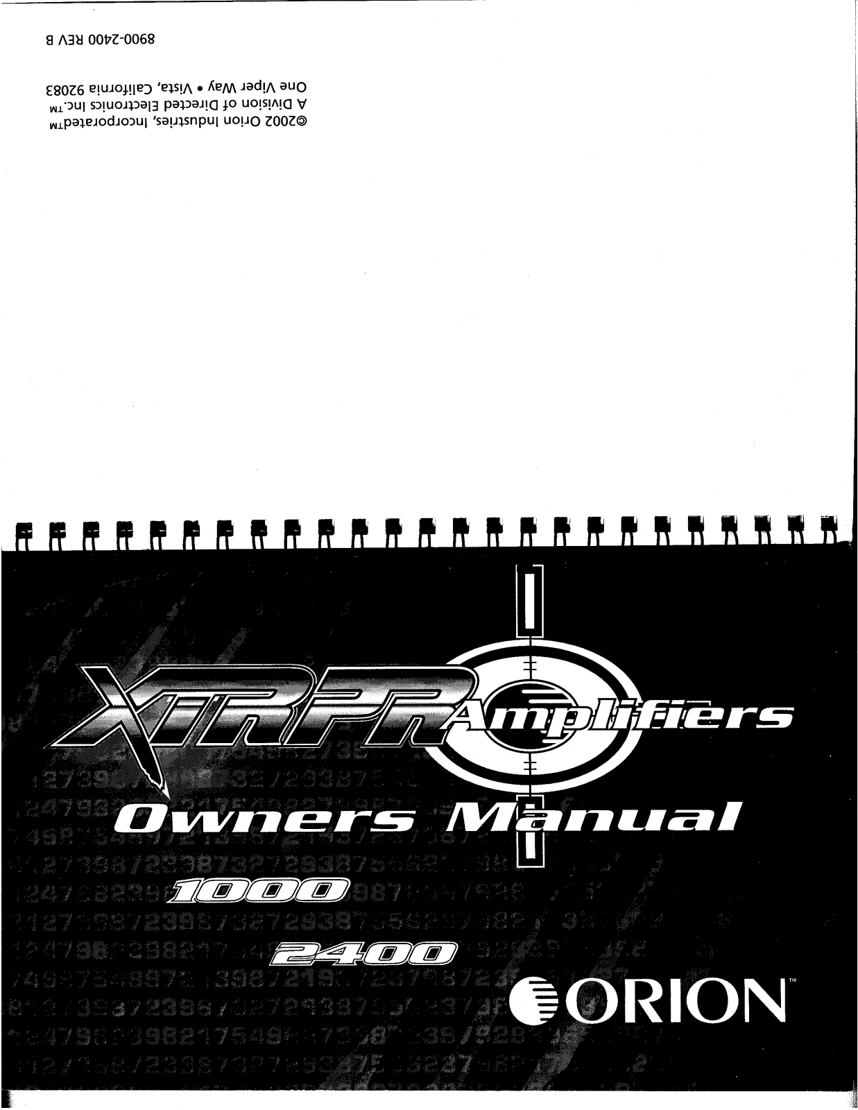 ORION XtrPro2400, XtrPro1000 Owners Manual