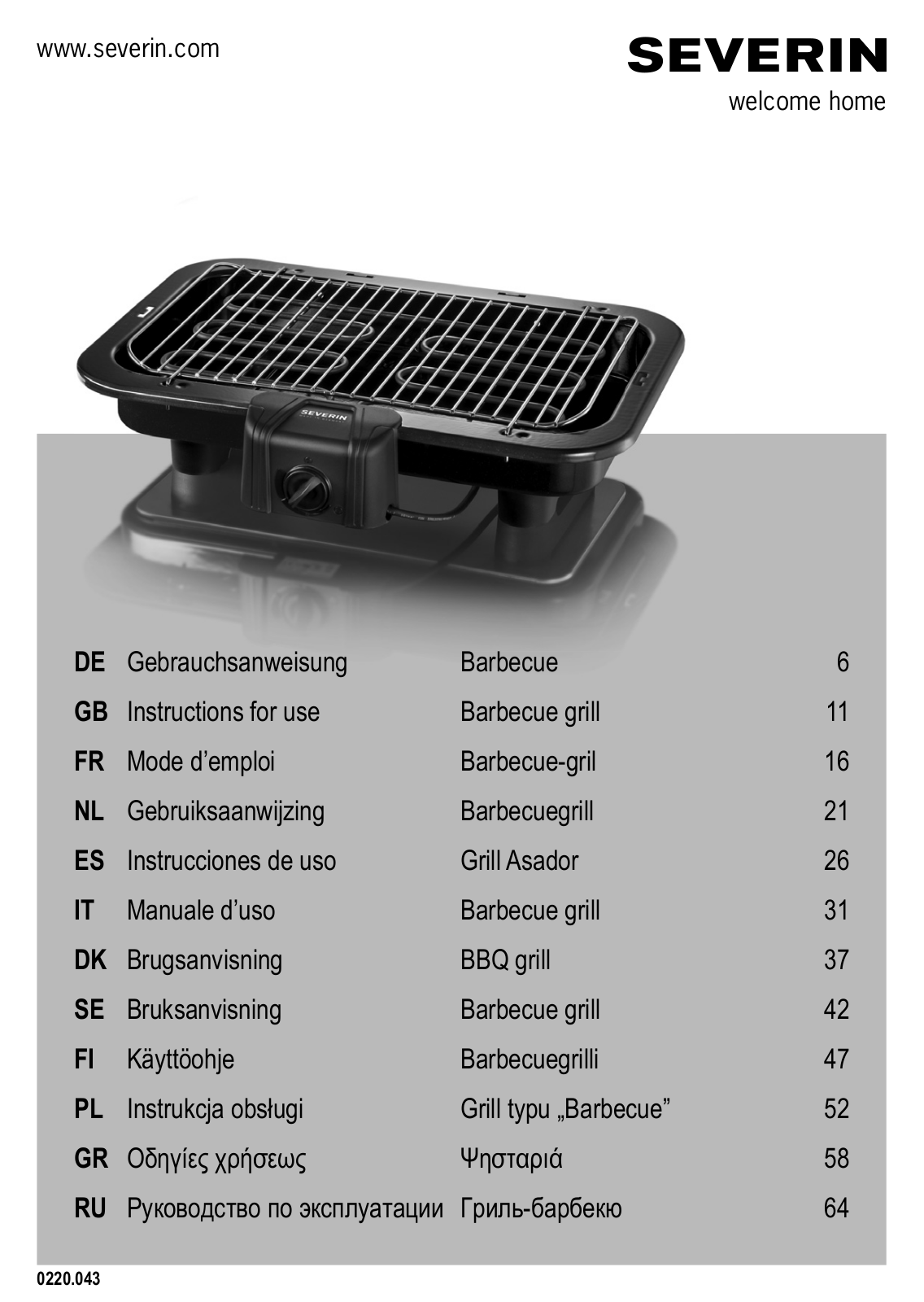 Severin PG 8526 User Manual