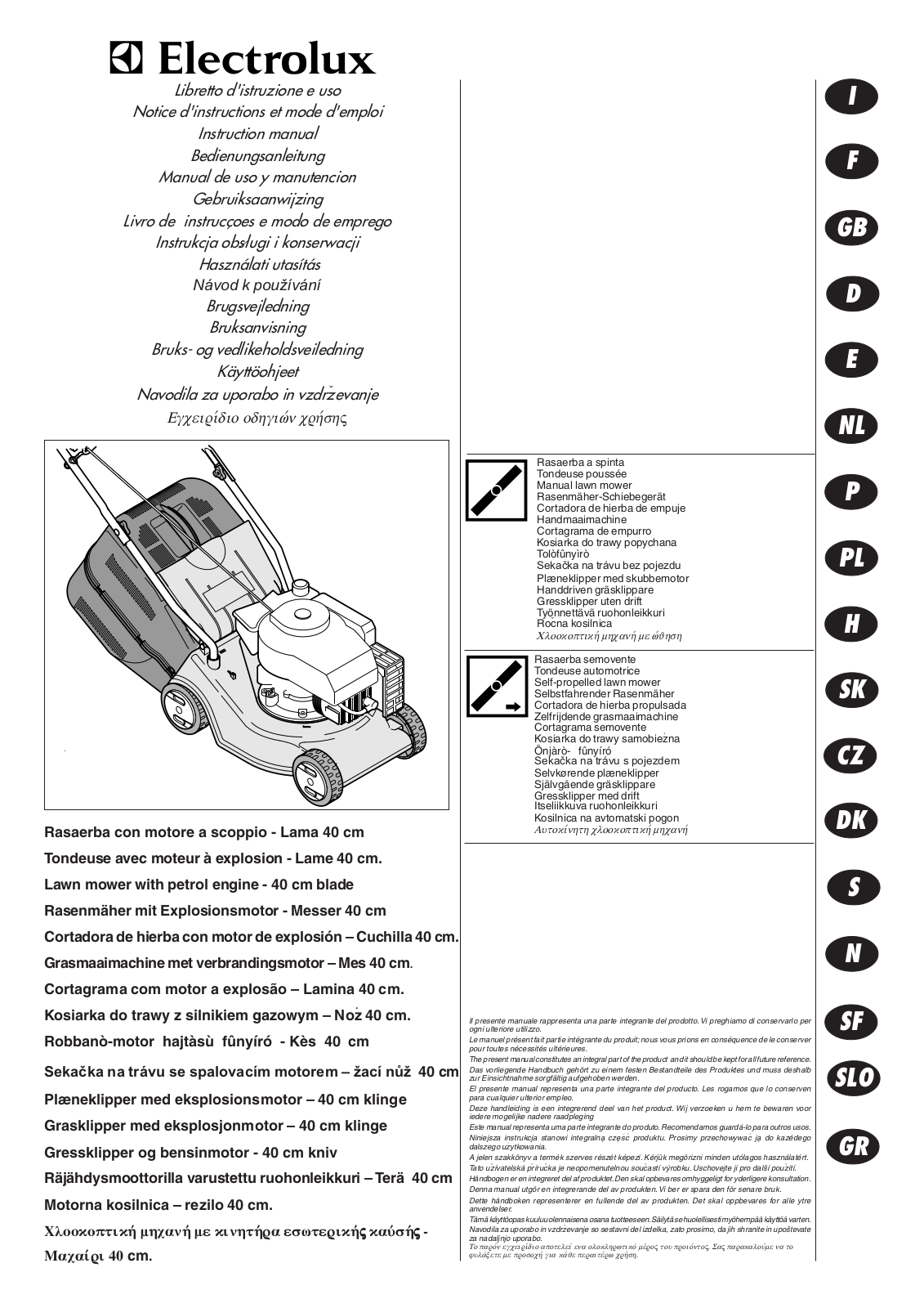 Electrolux P3540PD, P3540P User Manual