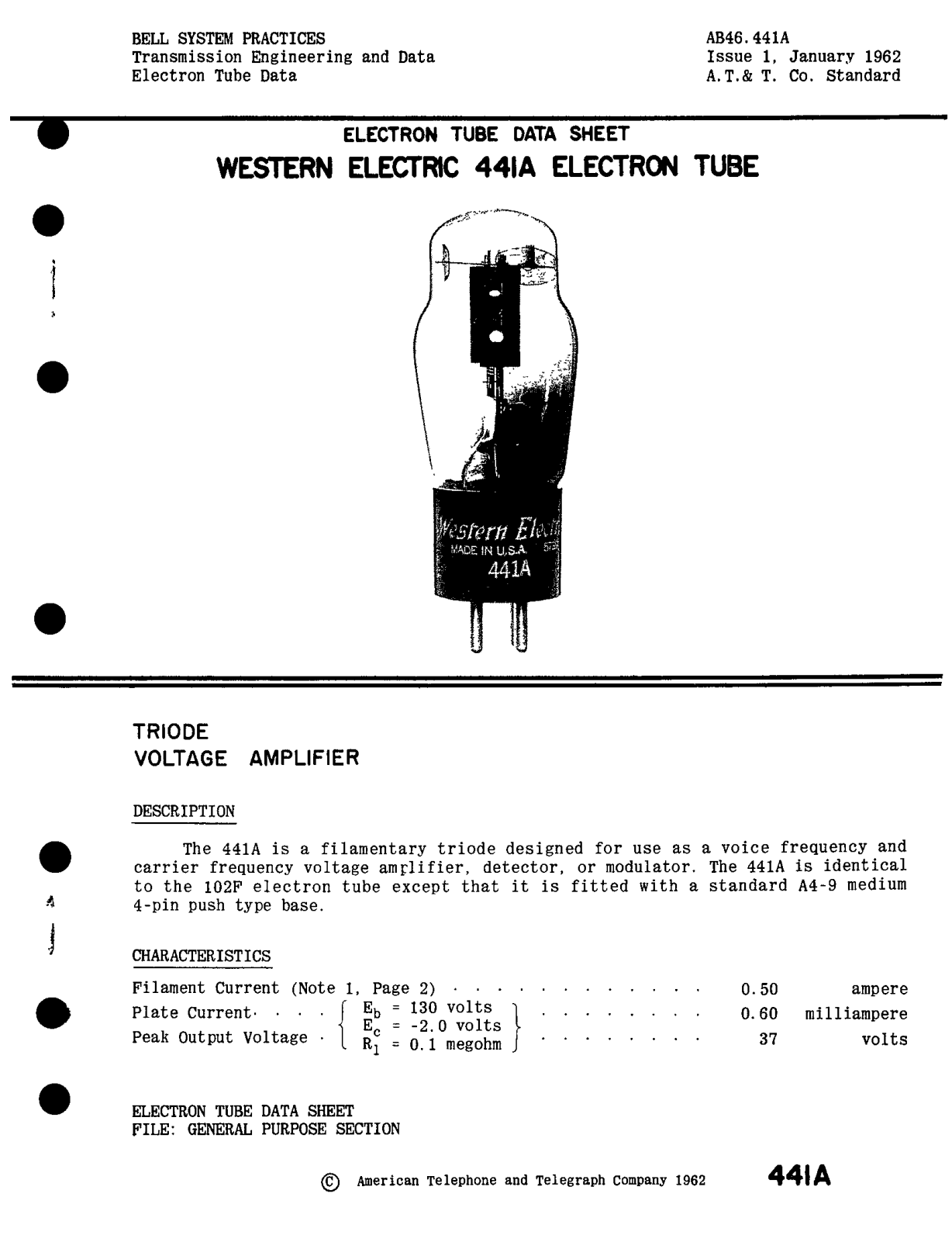 Western Electric 441-A Brochure