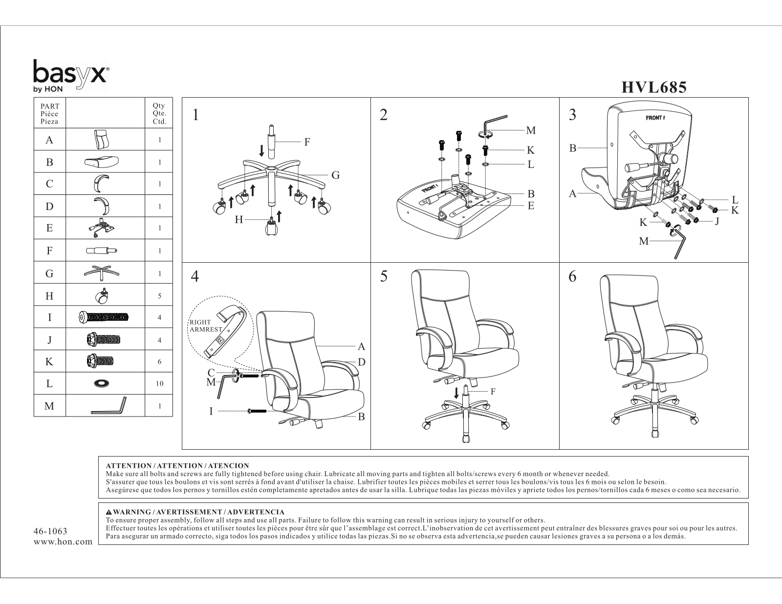 HON BYX3039 Installation & Assembly - ManualMachine.com