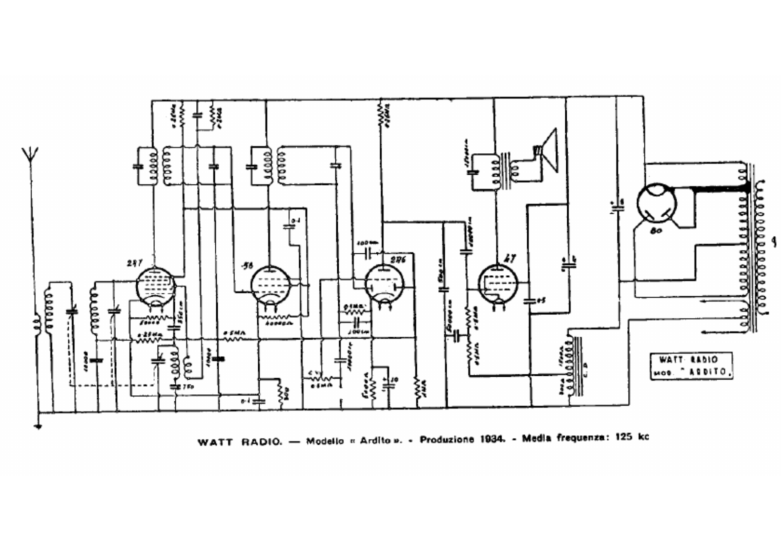 Watt Radio ardito schematic