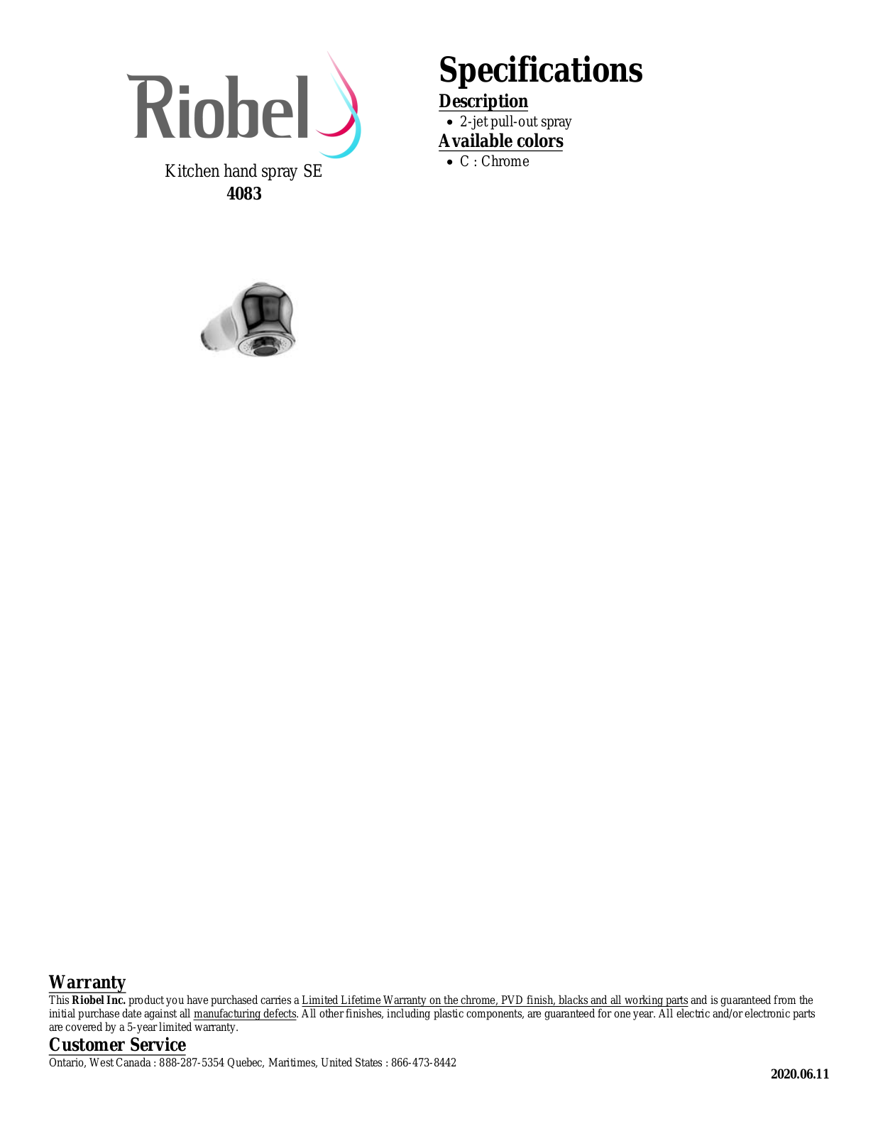 Riobel 4083C Specifications - ManualMachine.com