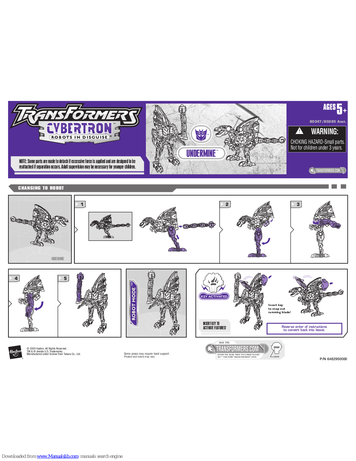 Hasbro 80347, 80285 Installation Manual - ManualMachine.com