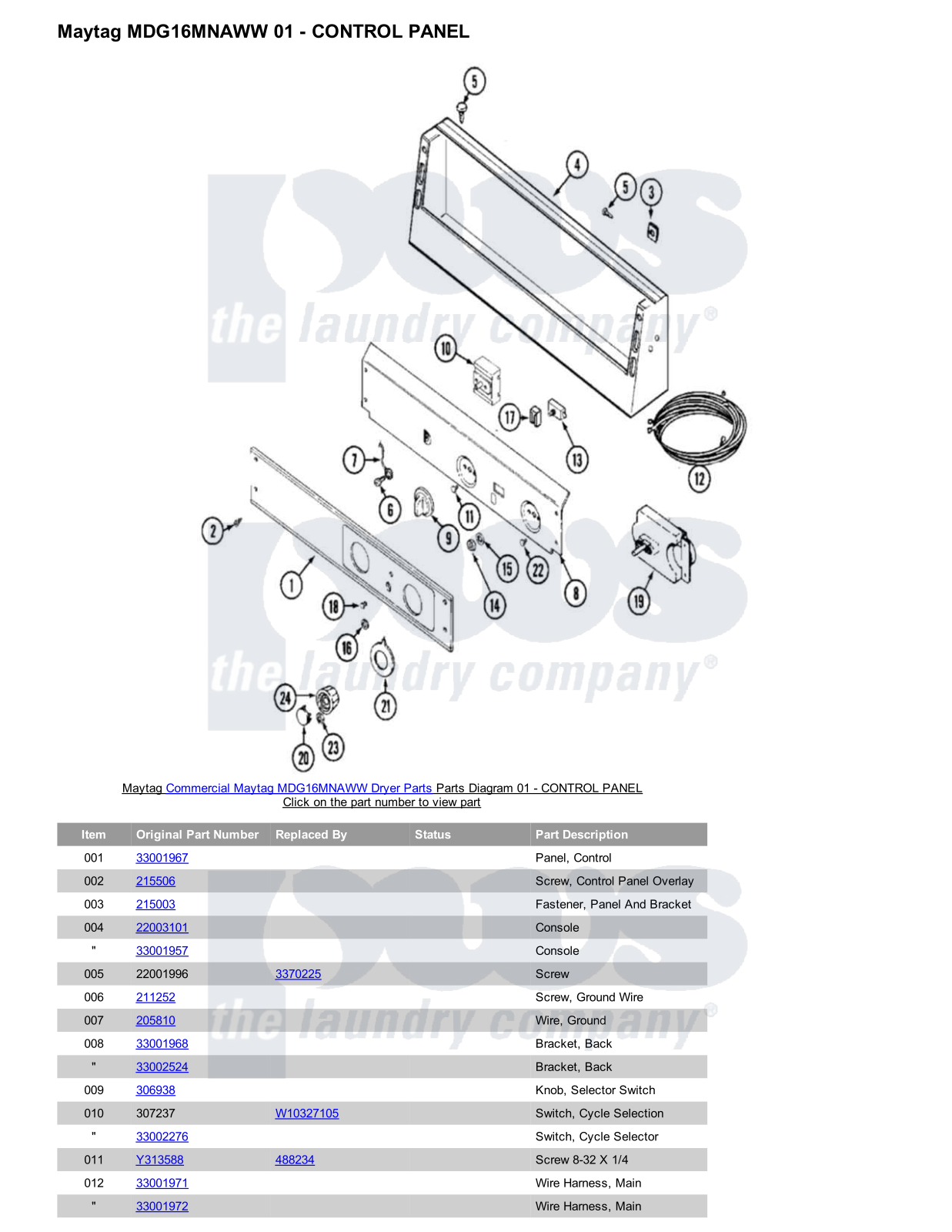 Maytag MDG16MNAWW Parts Diagram