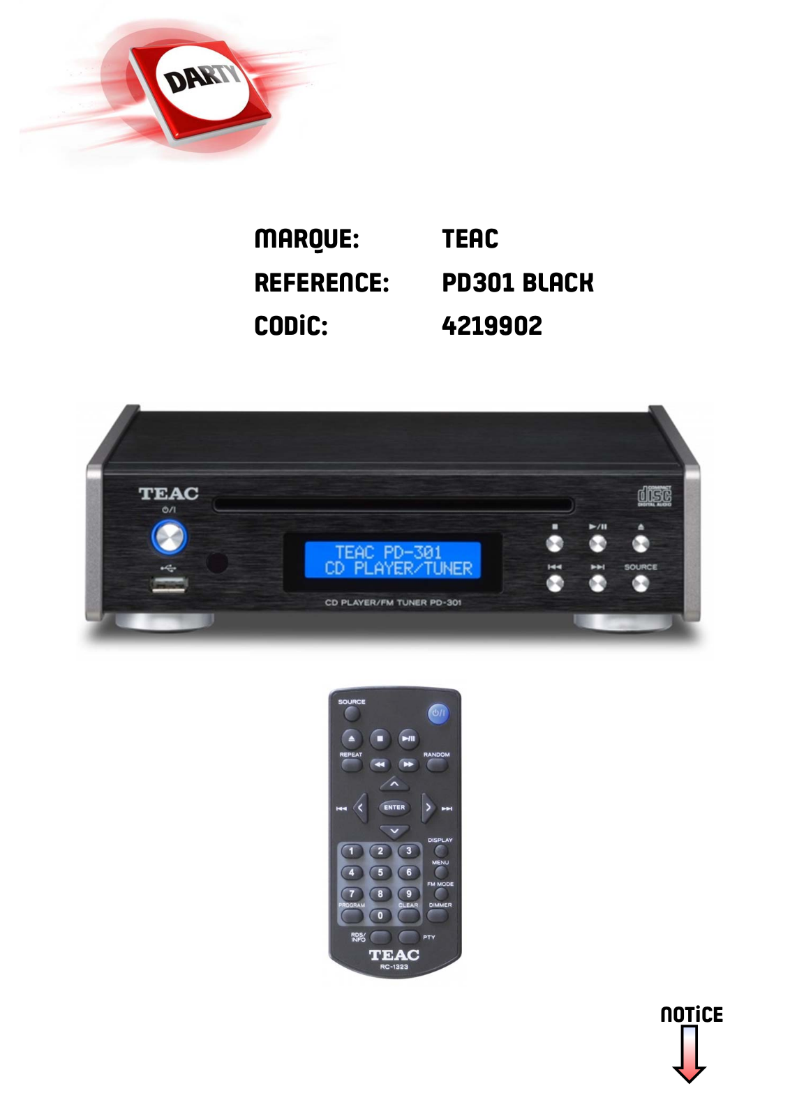 TEAC PD301 User Manual