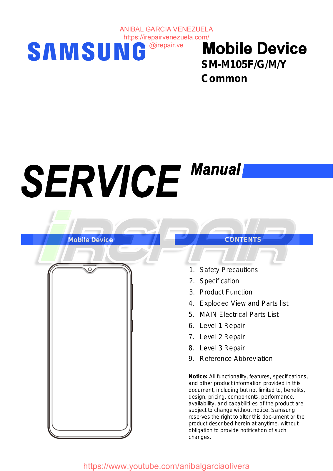 SAMSUNG SM-M105M Service and repair manual