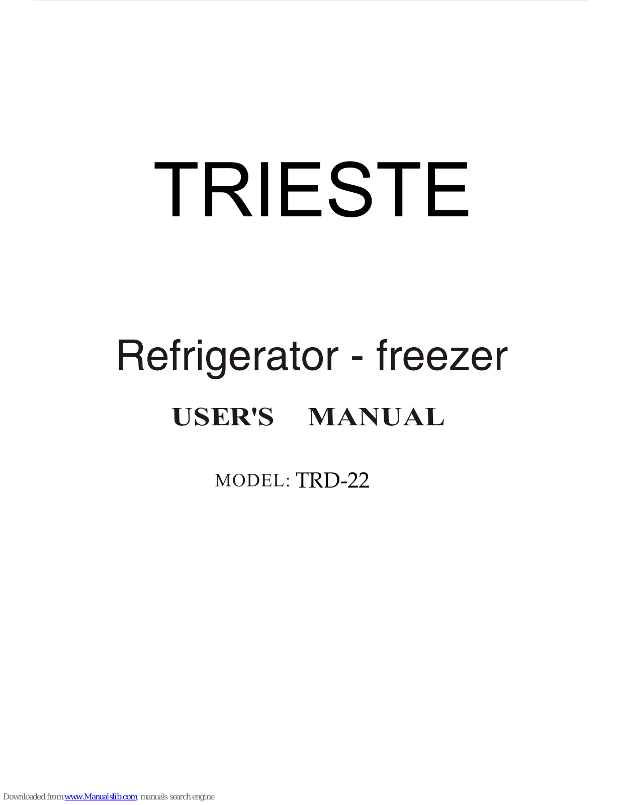 Trieste TRD-22 User Manual