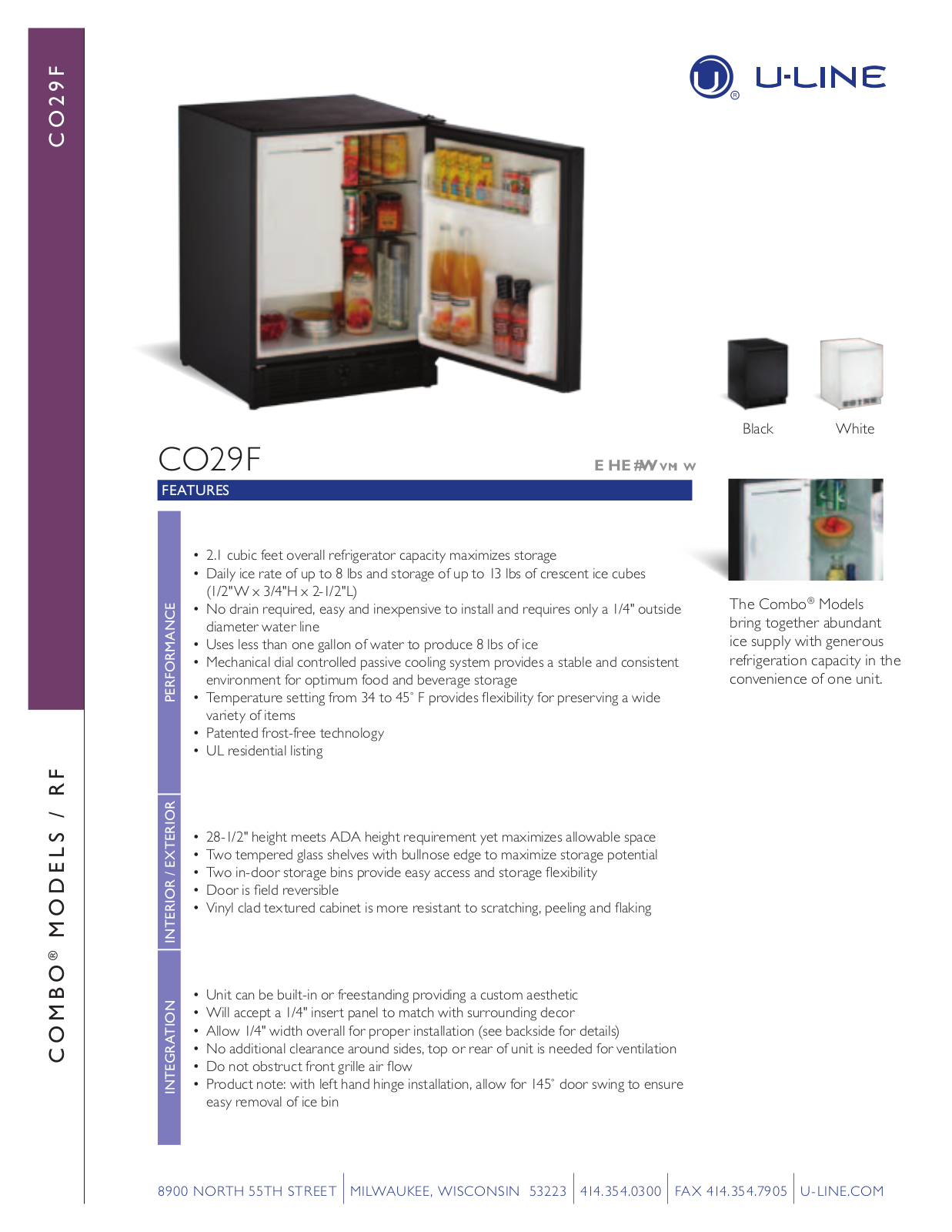 U-Line U-CO29FFB-00 User Manual