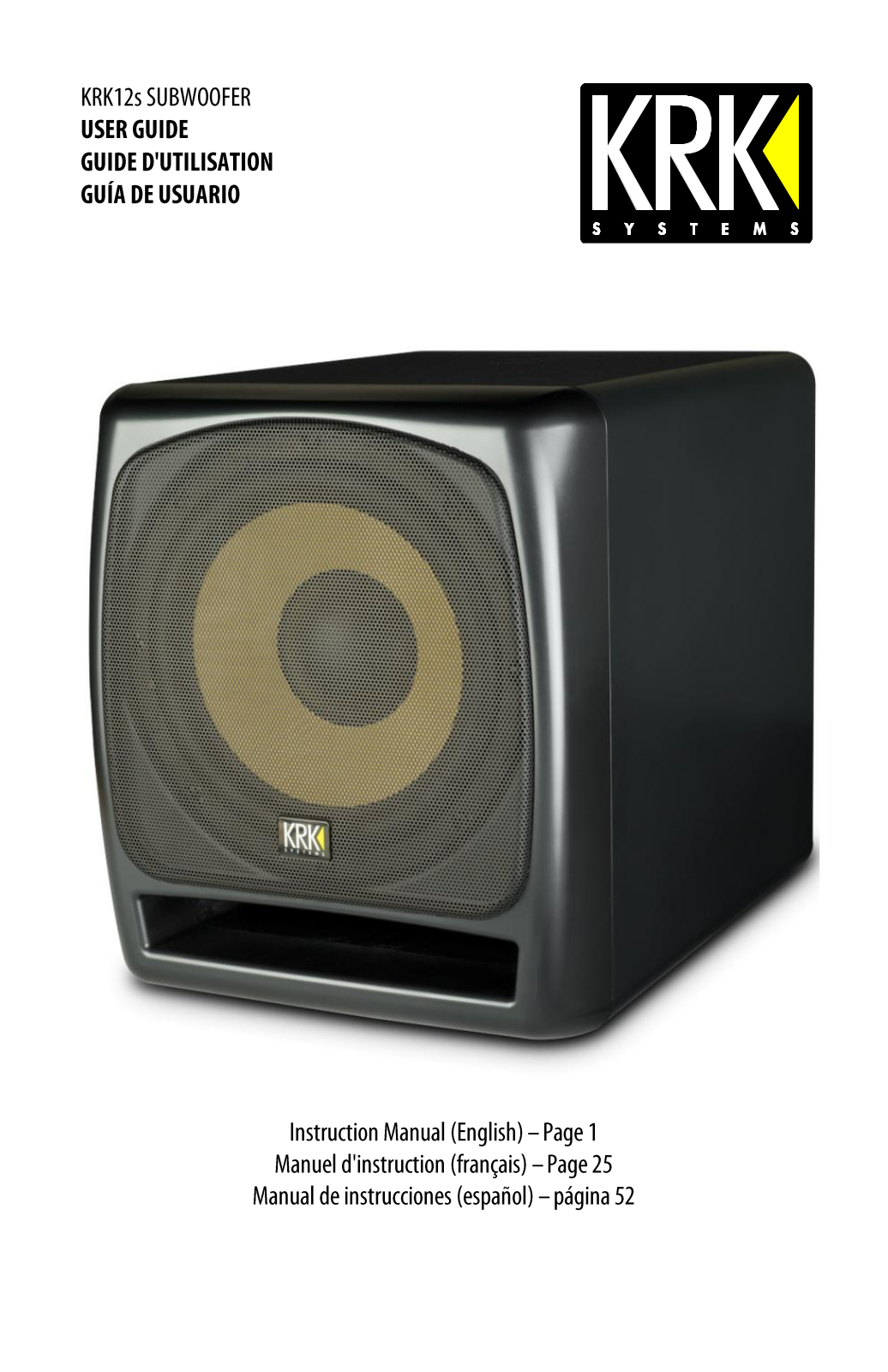 KRK 12S User manual