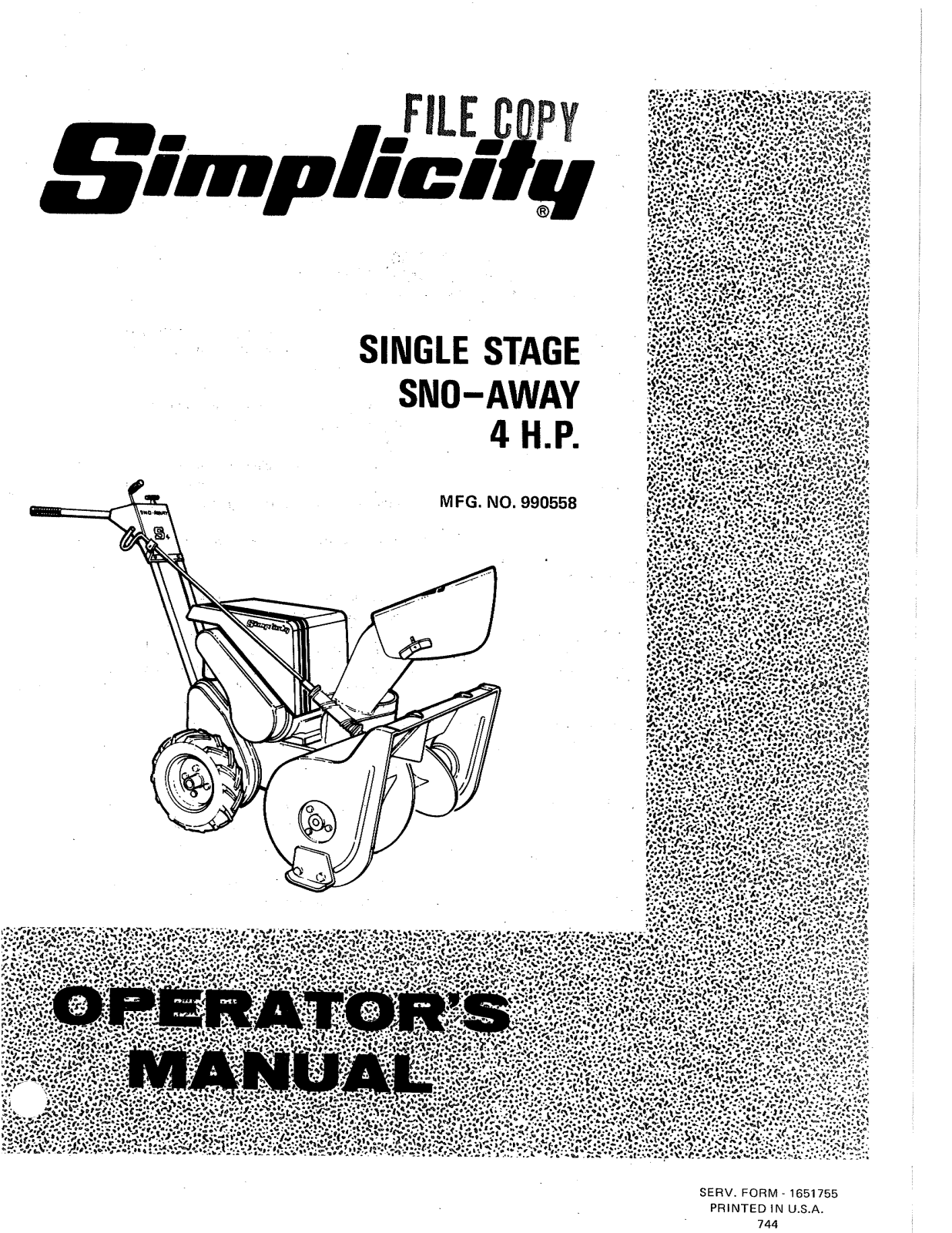 Simplicity 990558 User Manual