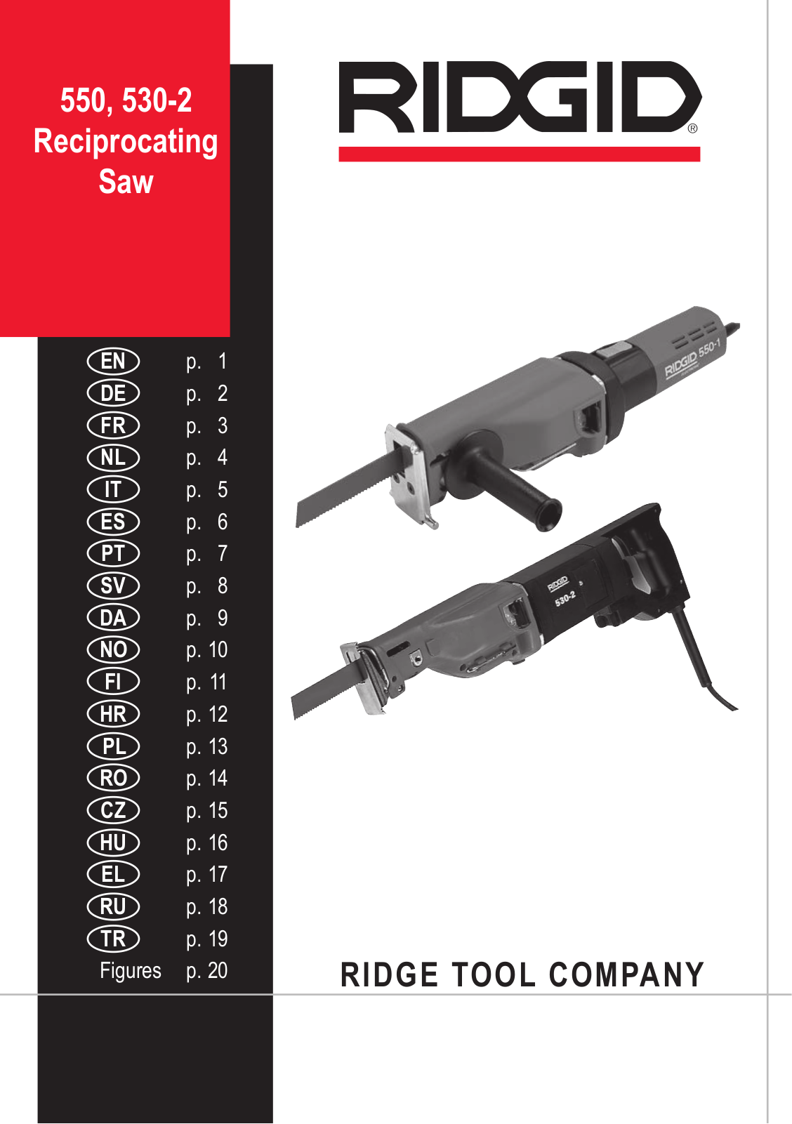 RIDGID 550, 530-2 Operating Instructions Manual