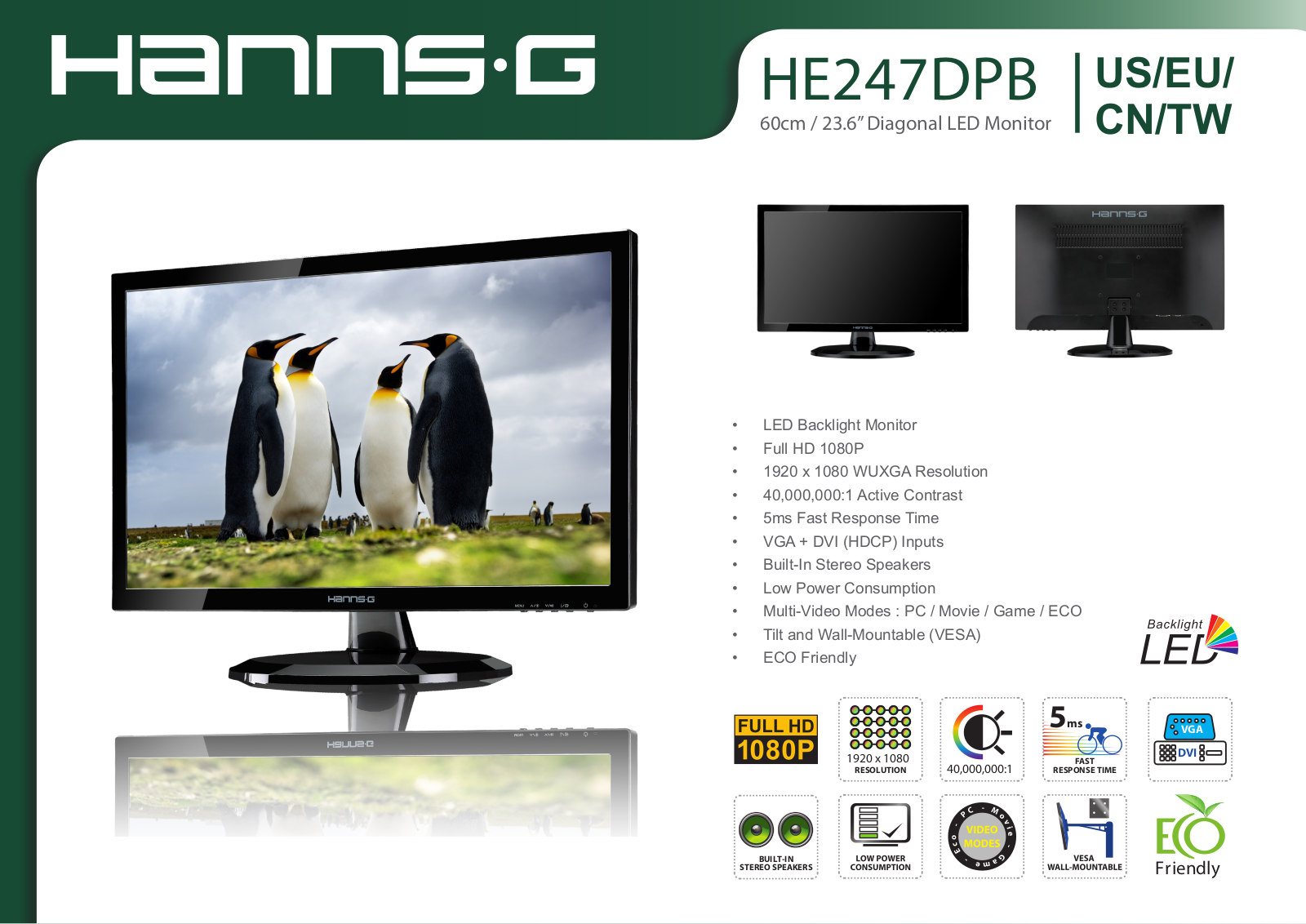 HANNS.G HE247DPB Datasheet