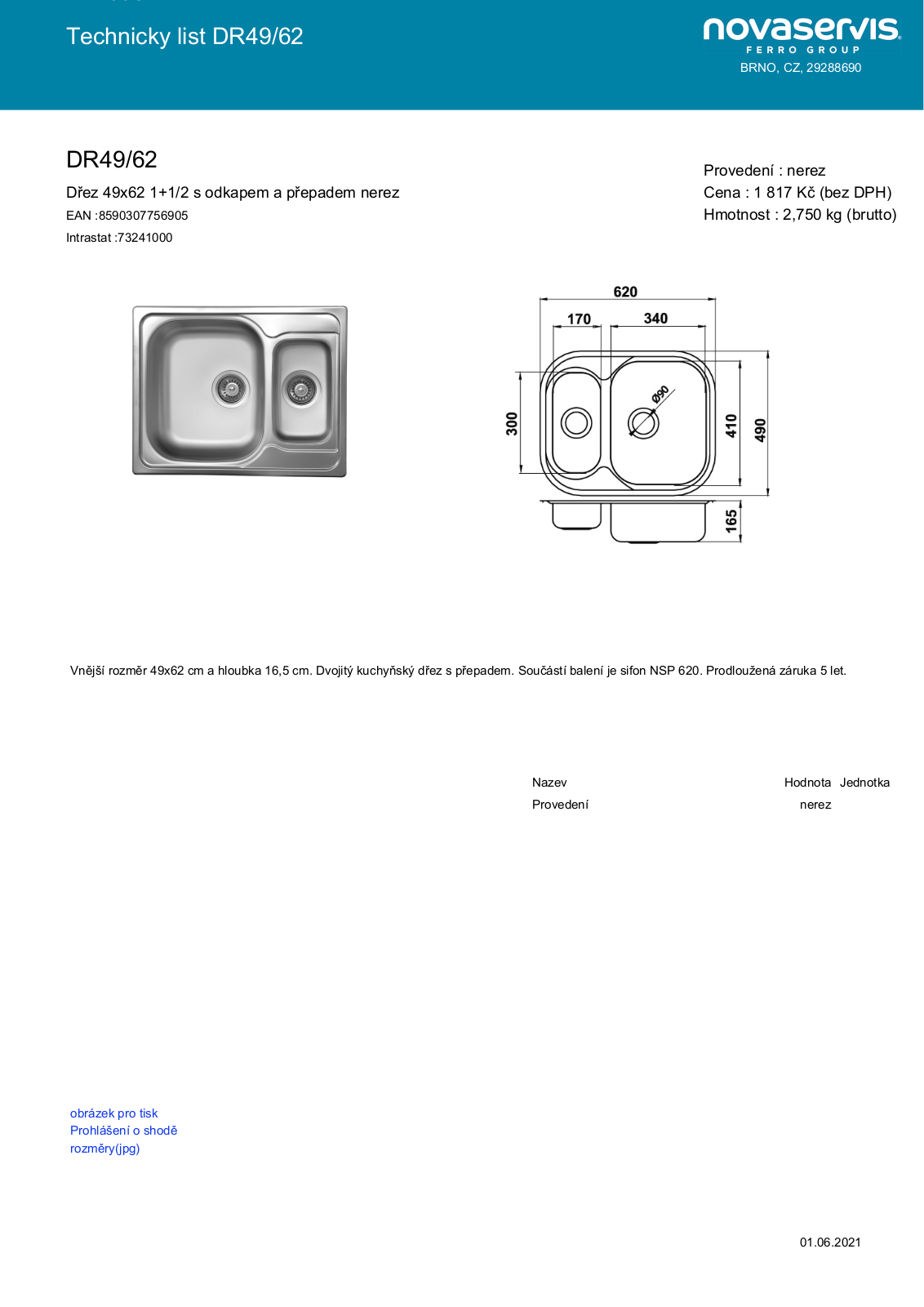 Novaservis DR49/62 User guide - ManualMachine.com