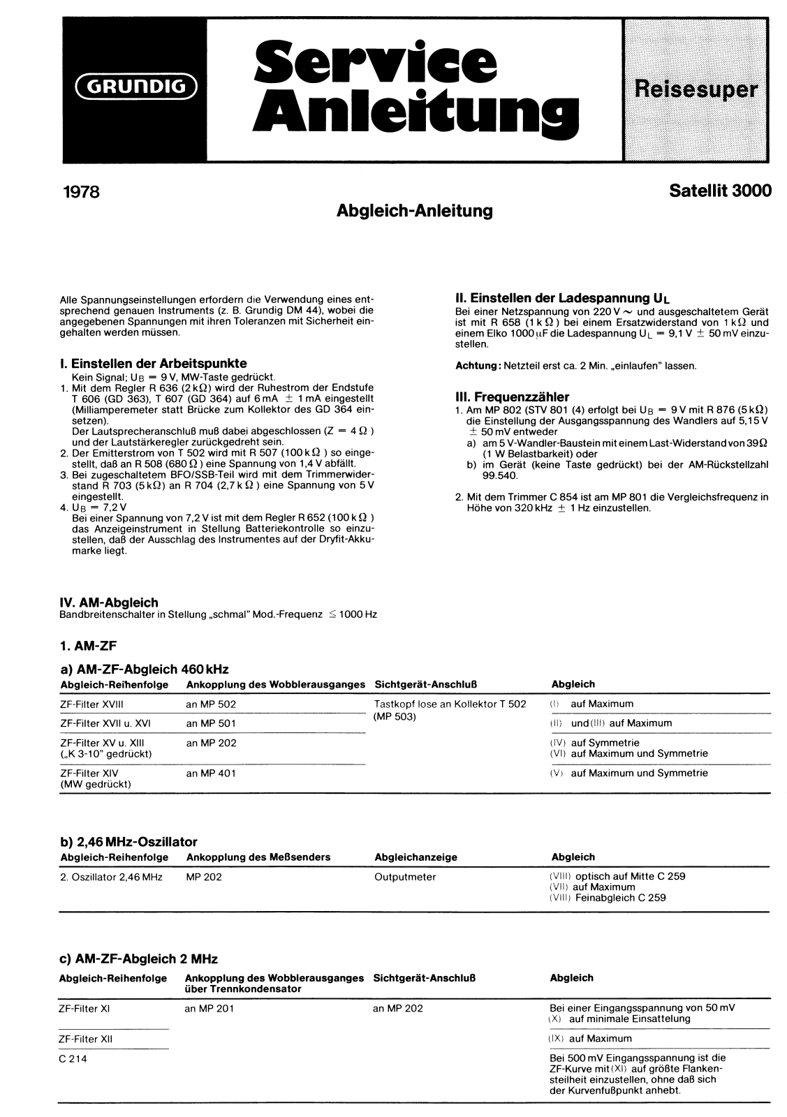 Grundig Satellit 3000 Service Manual