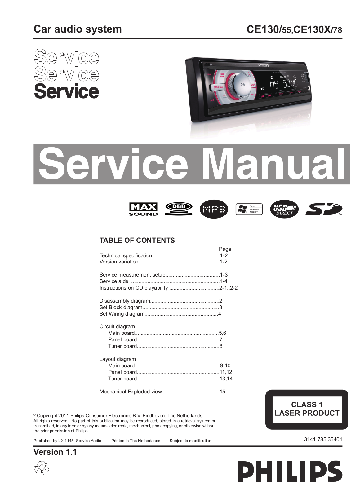 Philips CE-131 Service Manual