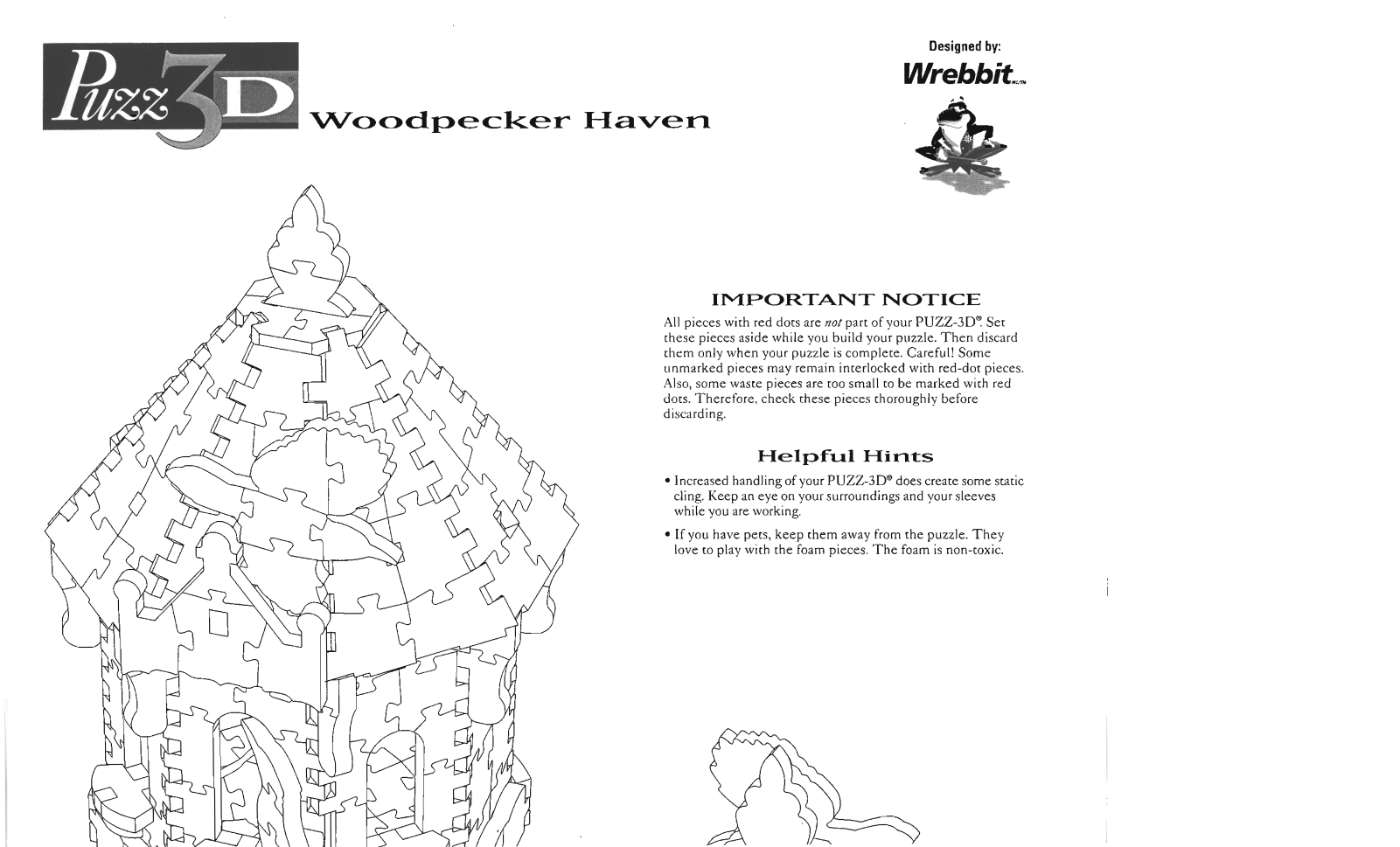 Hasbro PUZZ 3D WOODPECKER HAVEN User Manual