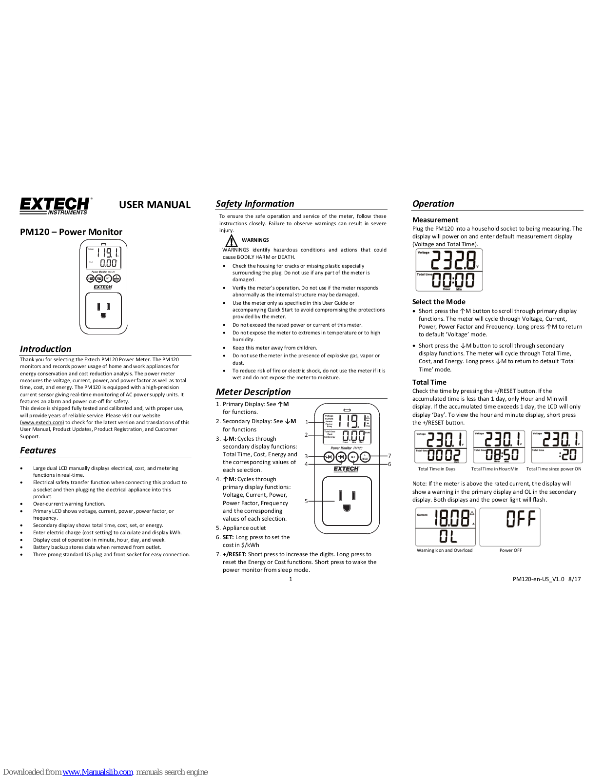 Extech Instruments PM120 User Manual