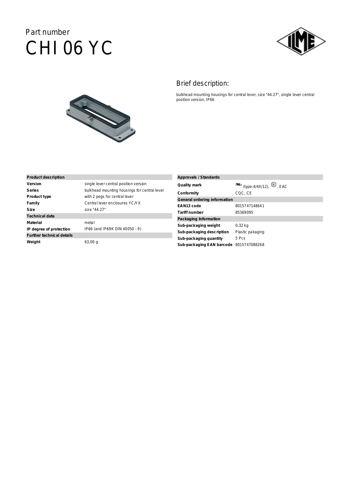 ILME CHI-06YC Data Sheet