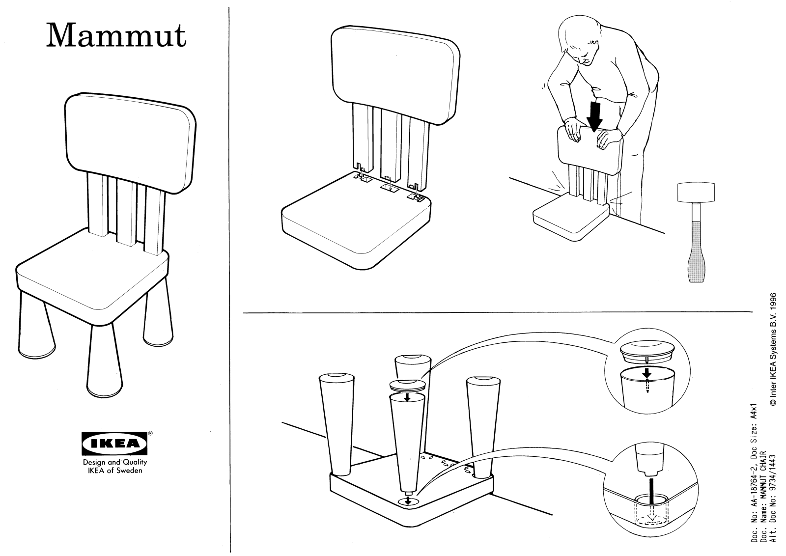 IKEA MAMMUT CHILD CHAIR Assembly Instruction