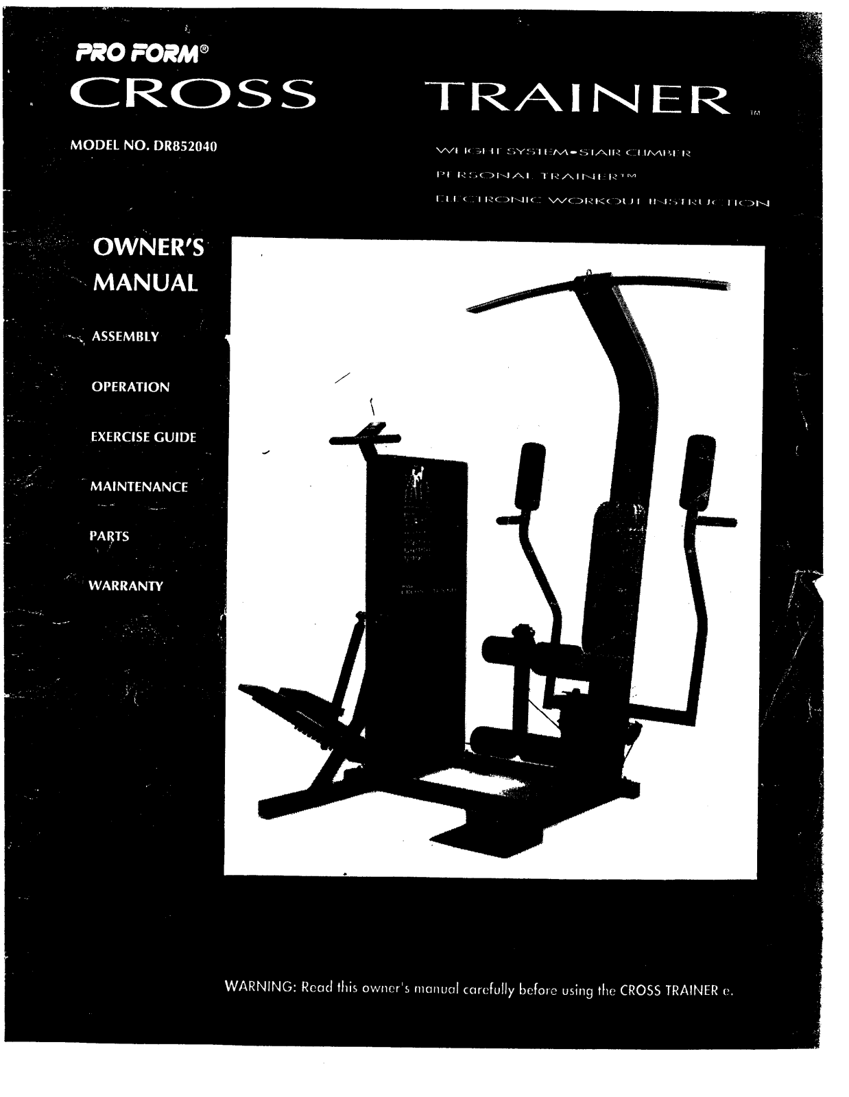 ProForm PF852040, PF852042 User Manual