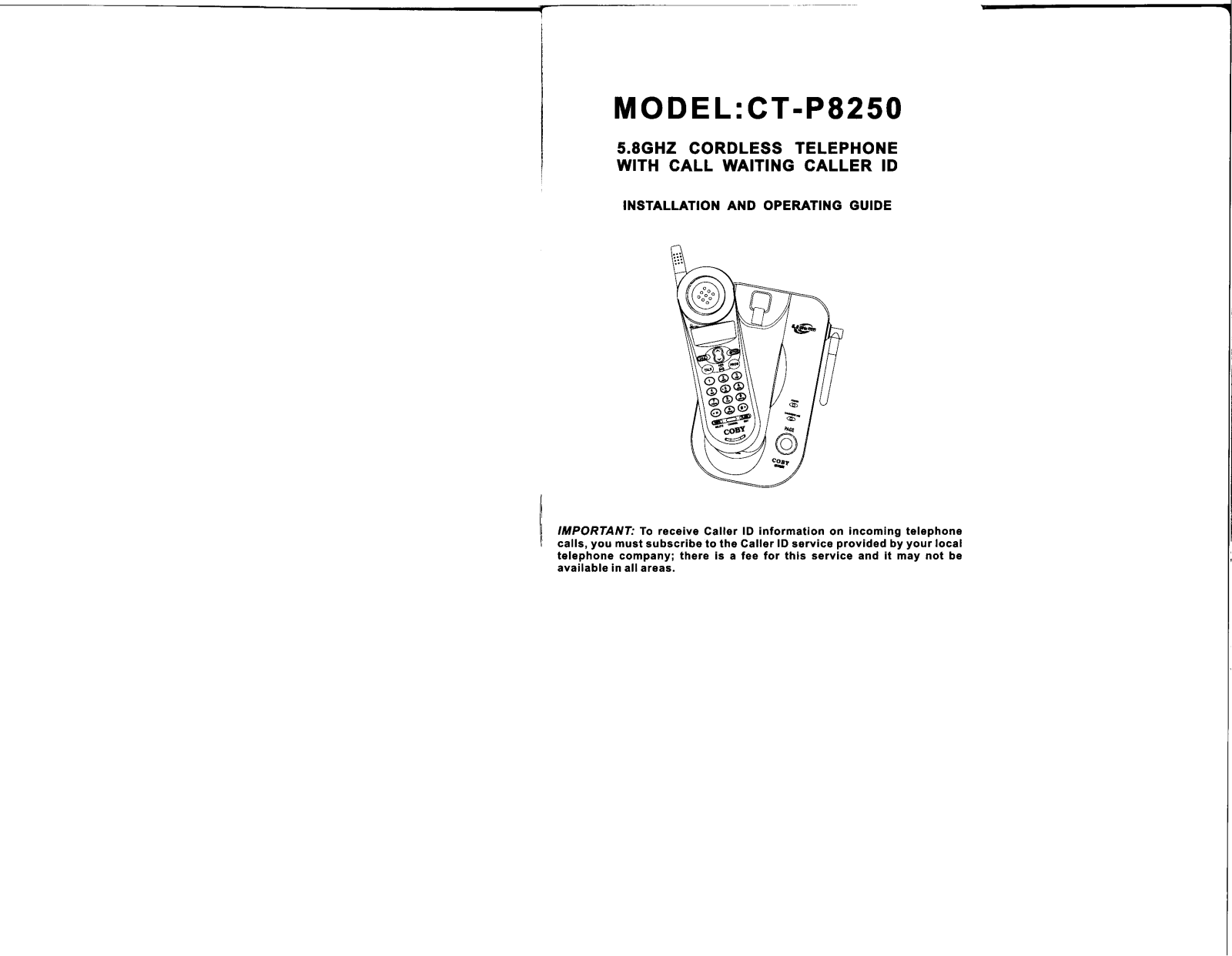 Coby CT-P8250 User Manual