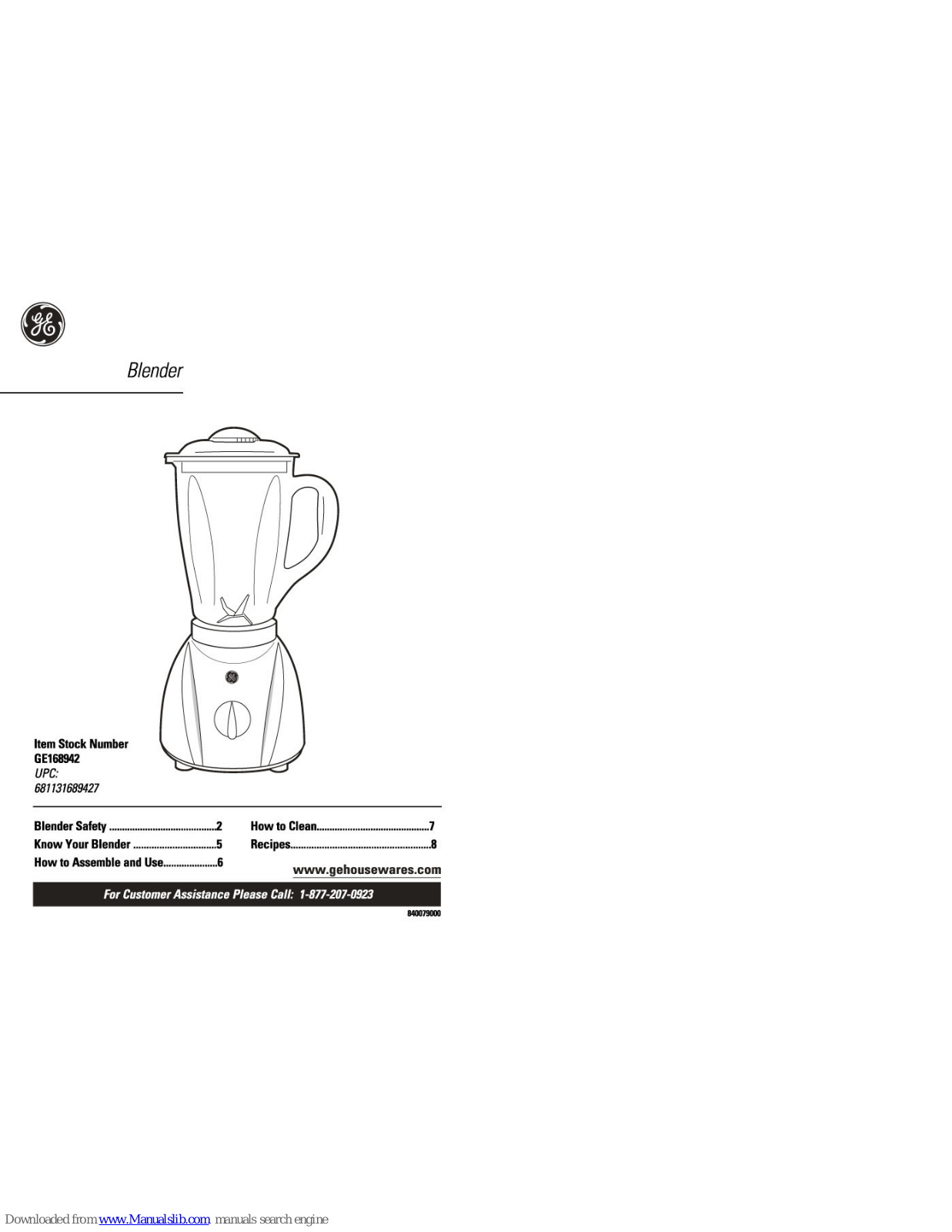 GE GE168942 User Manual