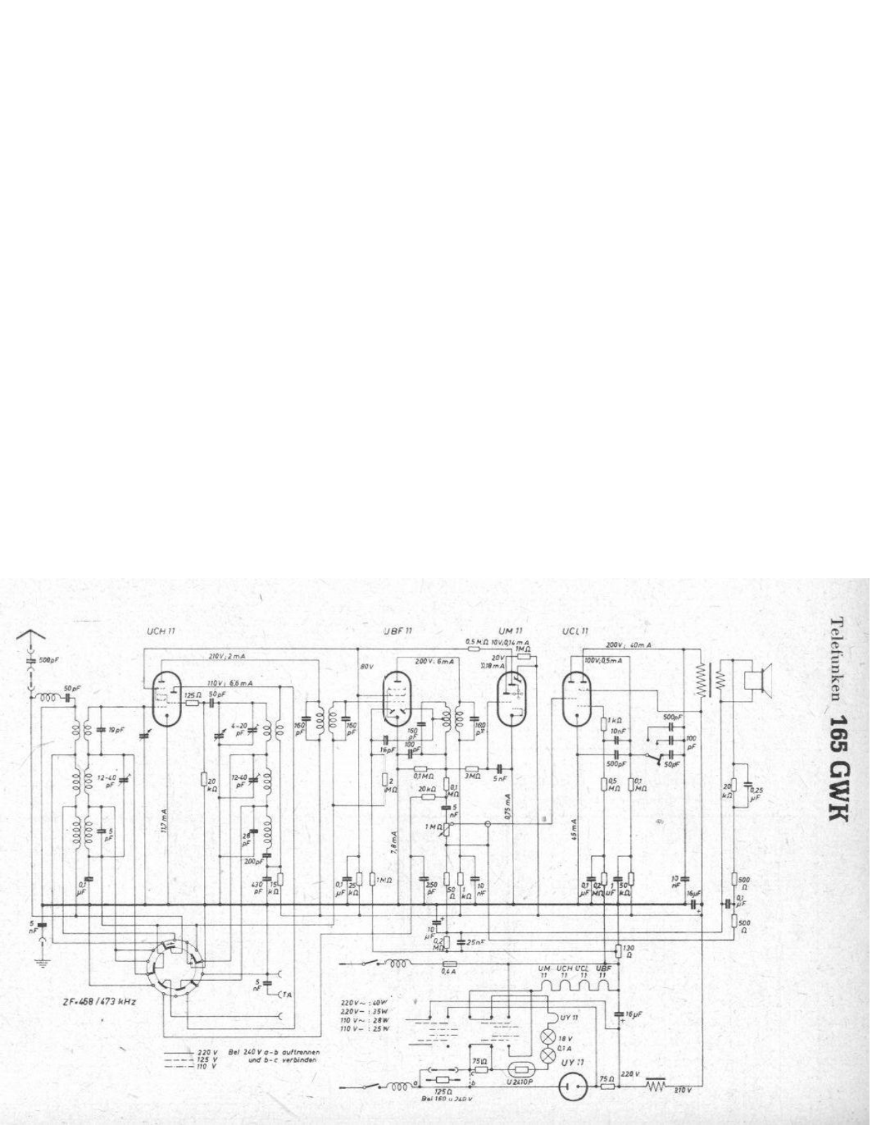 Telefunken 165-GWK Schematic