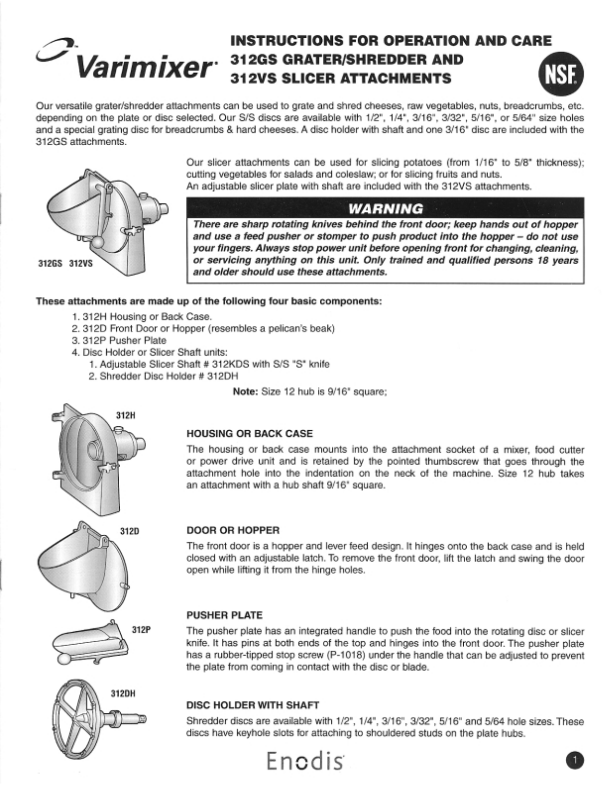 Varimixer 312D Parts List