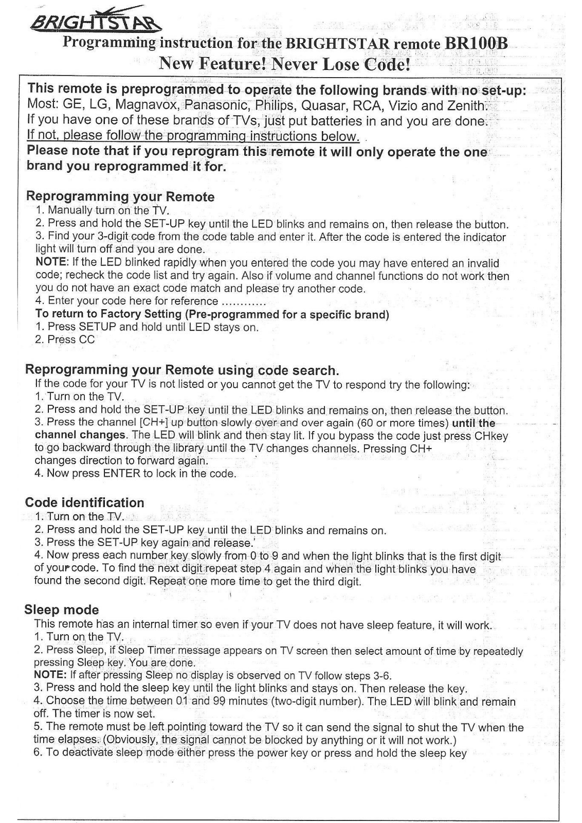 Brightstar BR100B User guide - ManualMachine.com