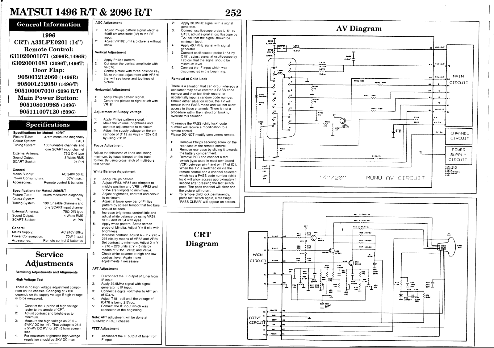 Matsui 1496, 2096 Schematic