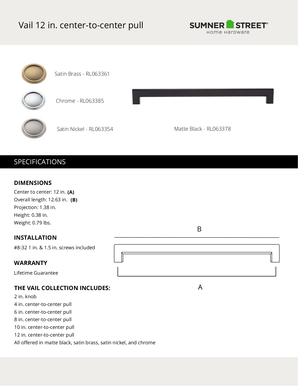 Sumner Street Home Hardware CTHD1271 Specifications - ManualMachine.com