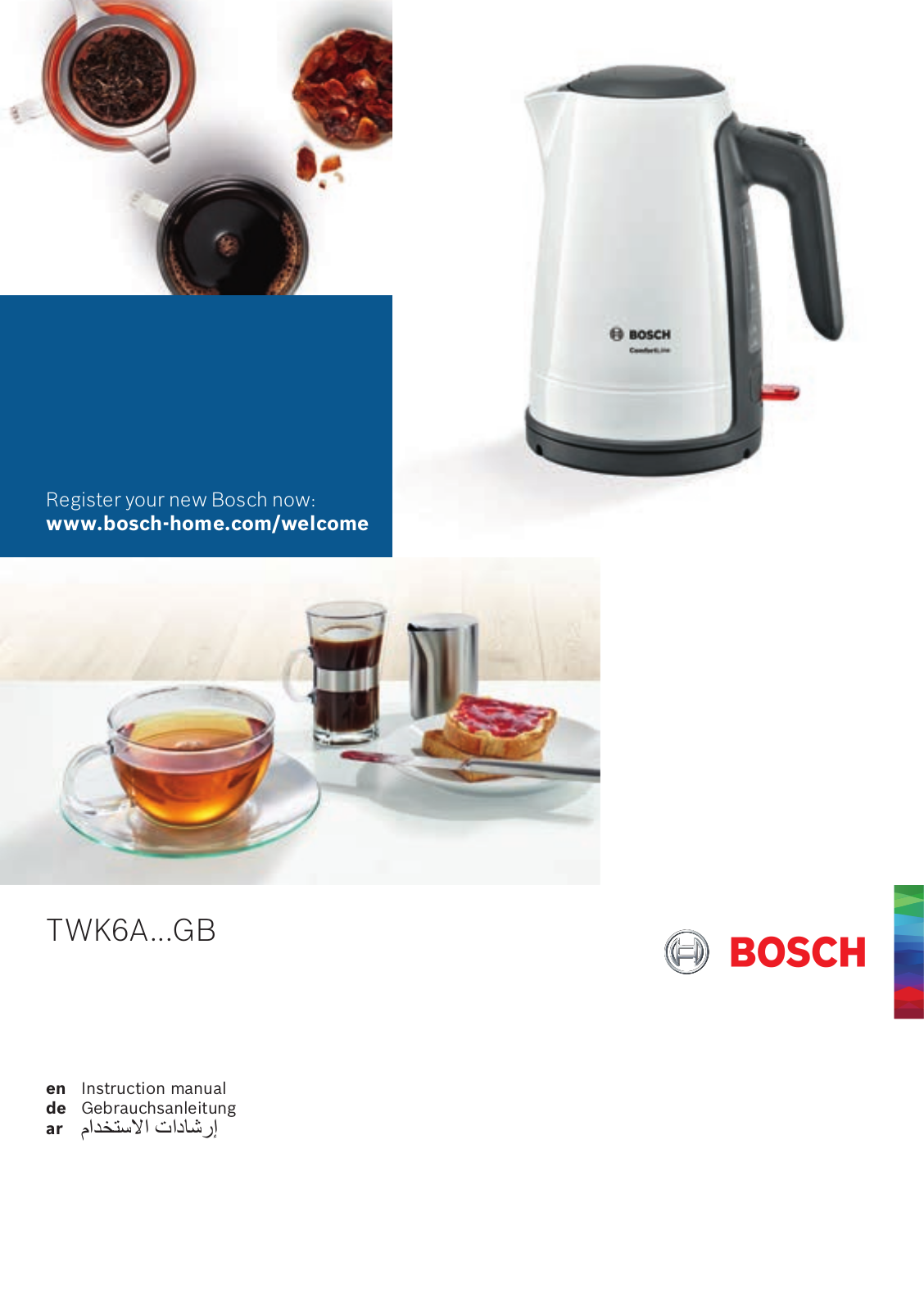 Bosch TWK6A833GB, TWK6A031GB, TWK6A033GB Instruction manual