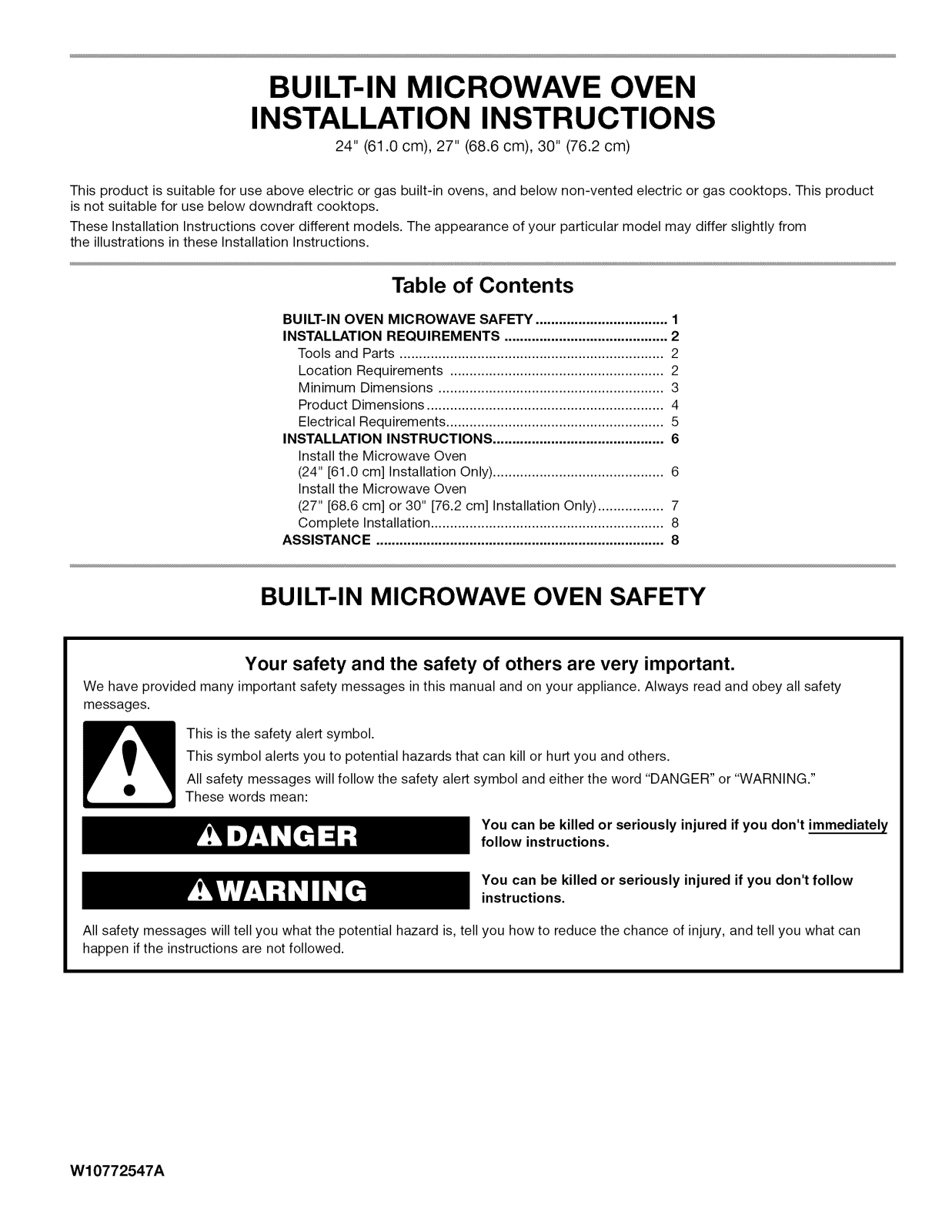 KitchenAid KMBS104ESS00, KMBS104ESS01, KMBS104ESS02, KMBS104EBL00, KMBS104EBL01 Installation Guide