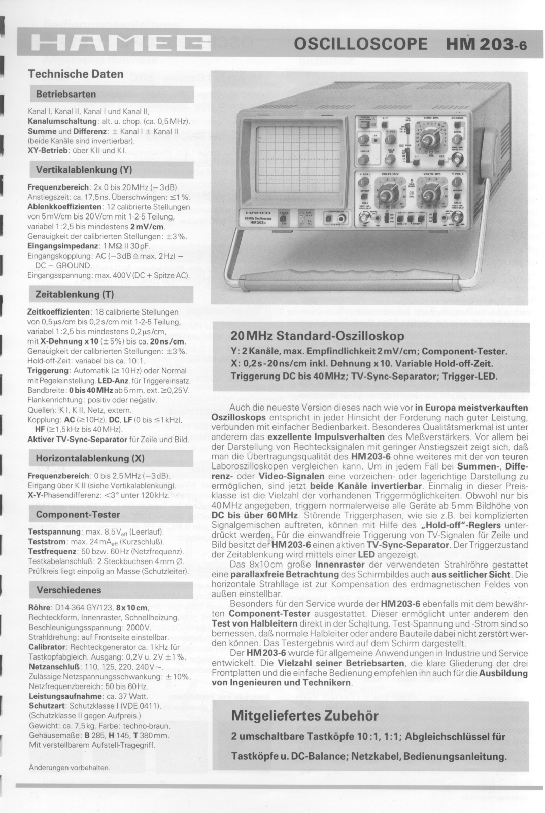 Hameg hm203-6 Schematic