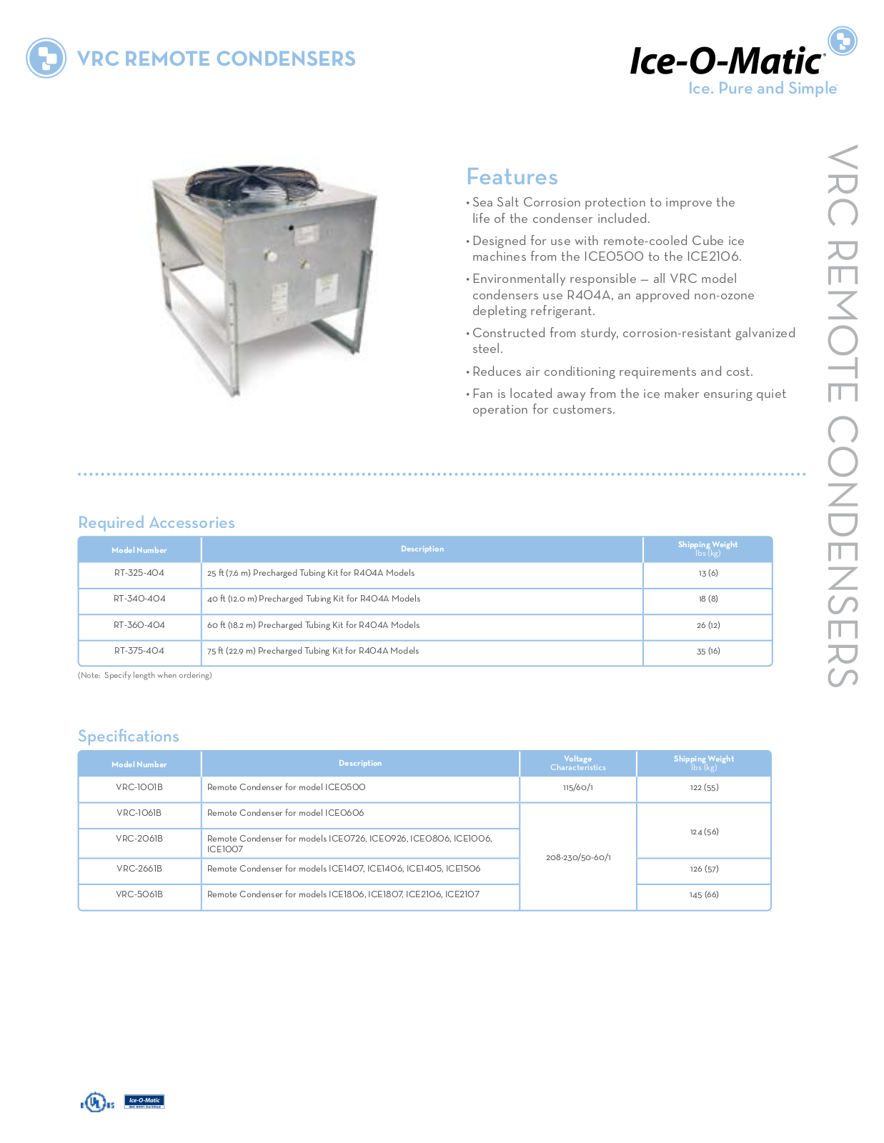 Ice-O-Matic VRC-1001B User Manual